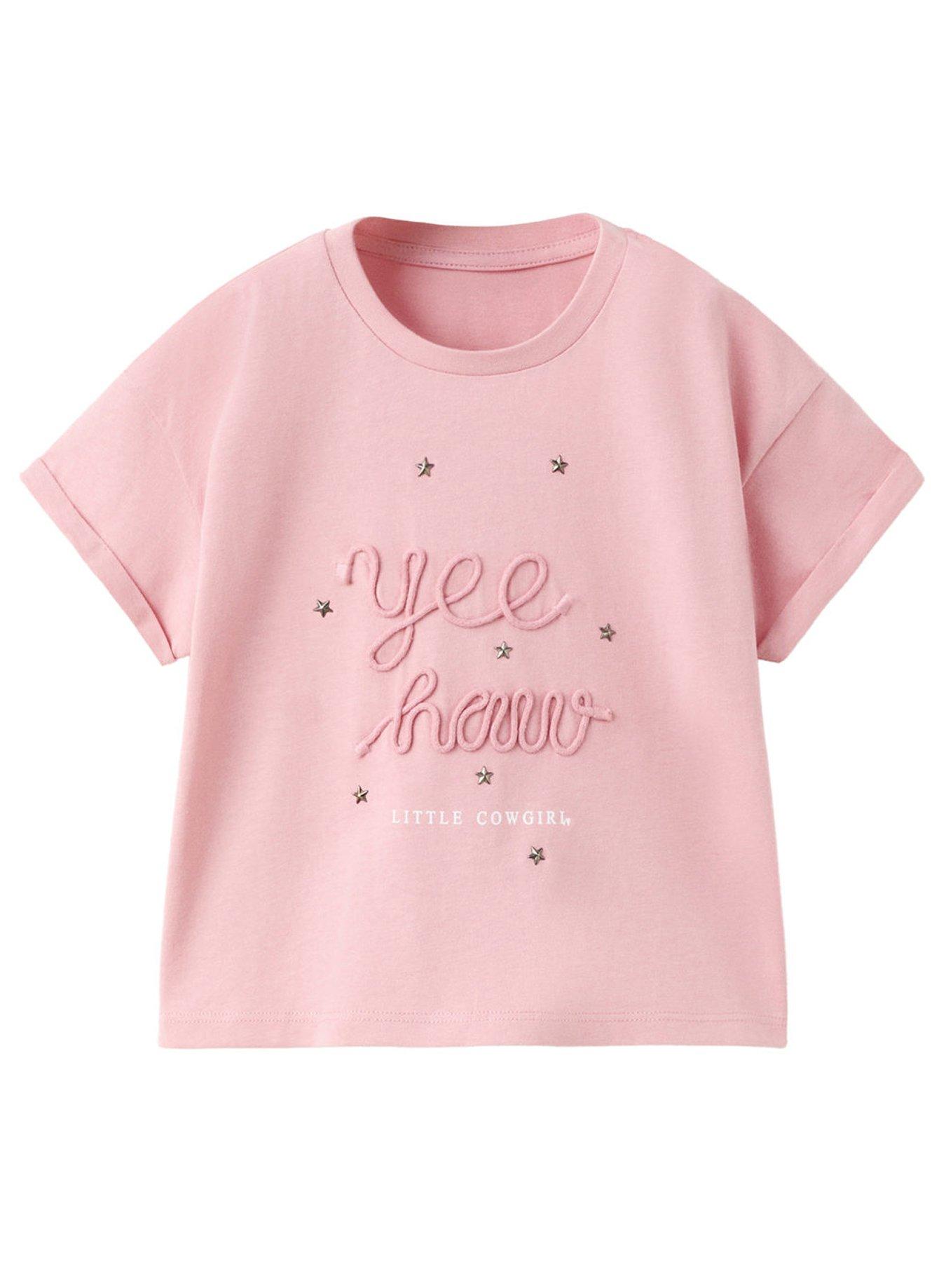 Mango Younger Girls Cowgirl Short Sleeve T-shirt - Pink