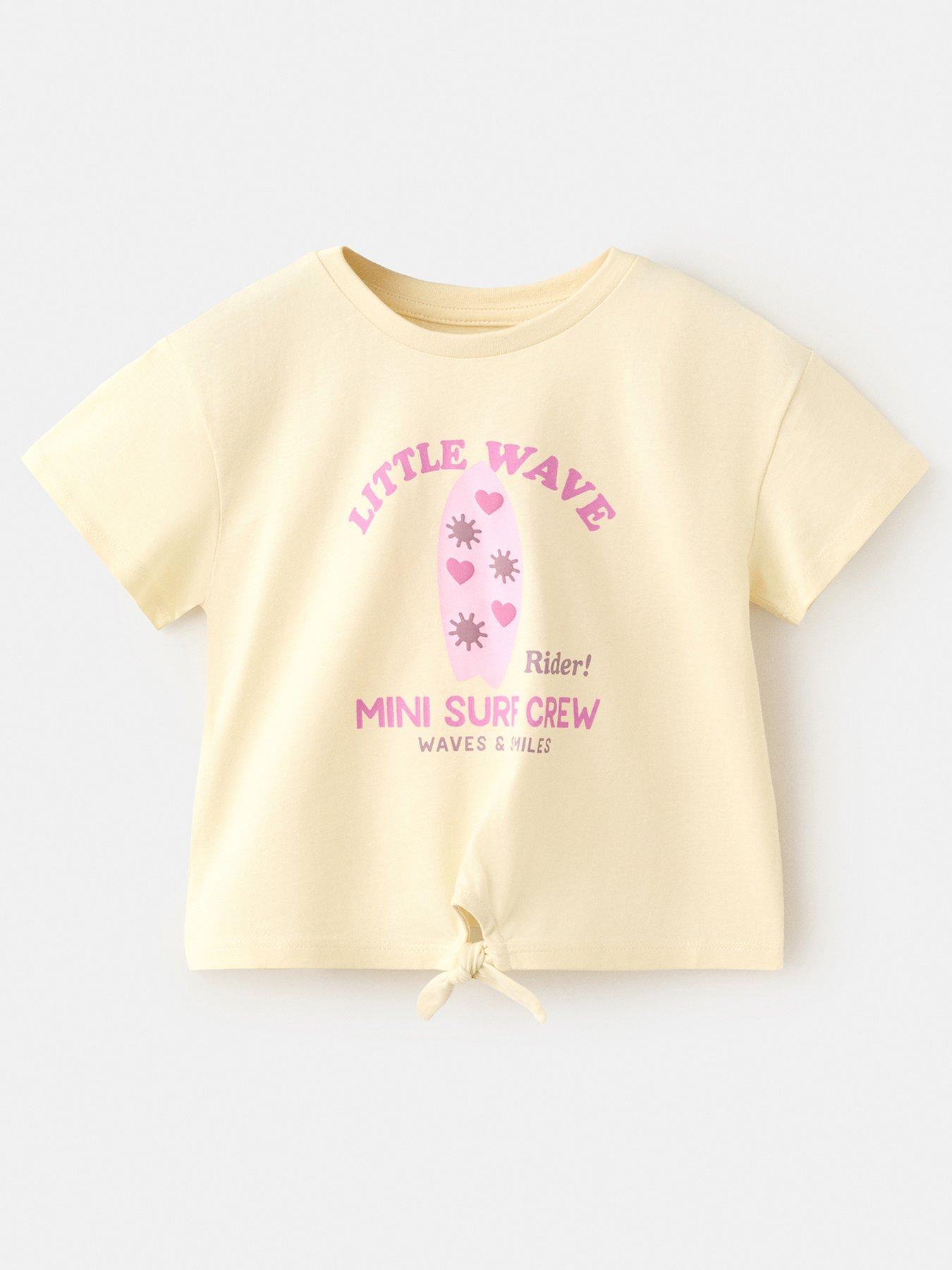 Mango Younger Girls Mini Surf Crew Short Sleeve T-shirt - Yellow