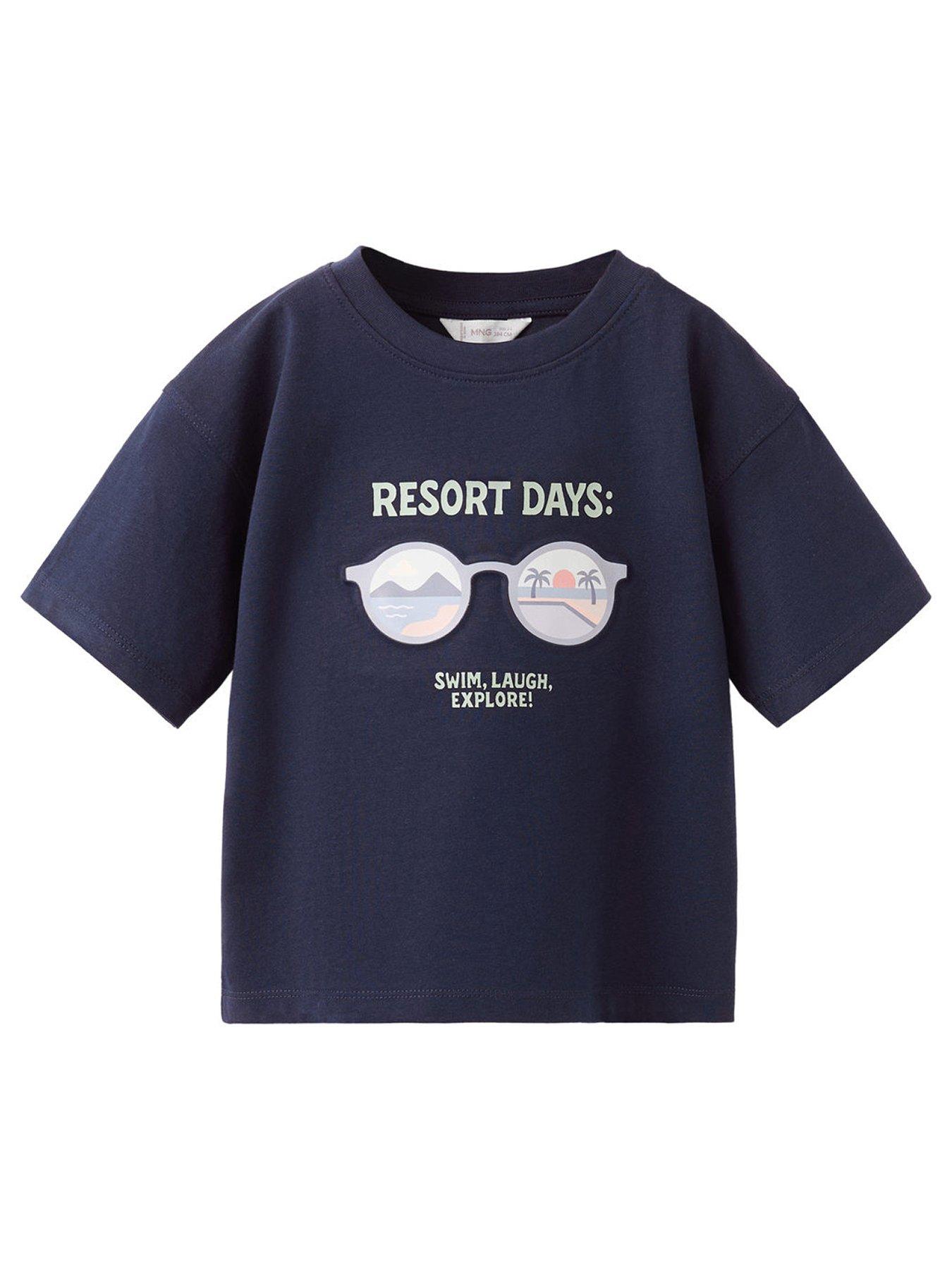 Mango Younger Boys Resort Days Short Sleeve T-shirt - Navy