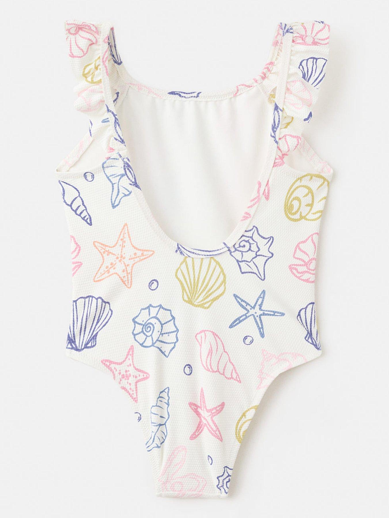 Image 2 of 4 of Mango Younger Girls Seashell Swimsuit - White