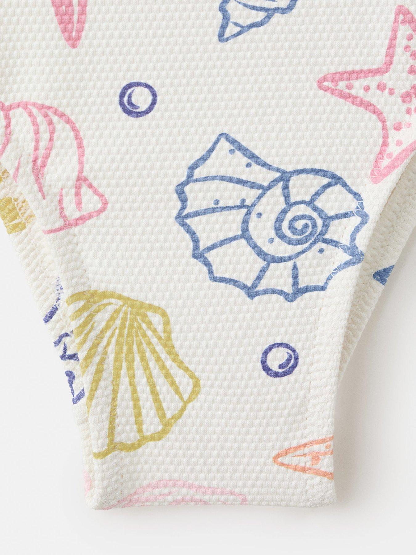 Image 3 of 4 of Mango Younger Girls Seashell Swimsuit - White