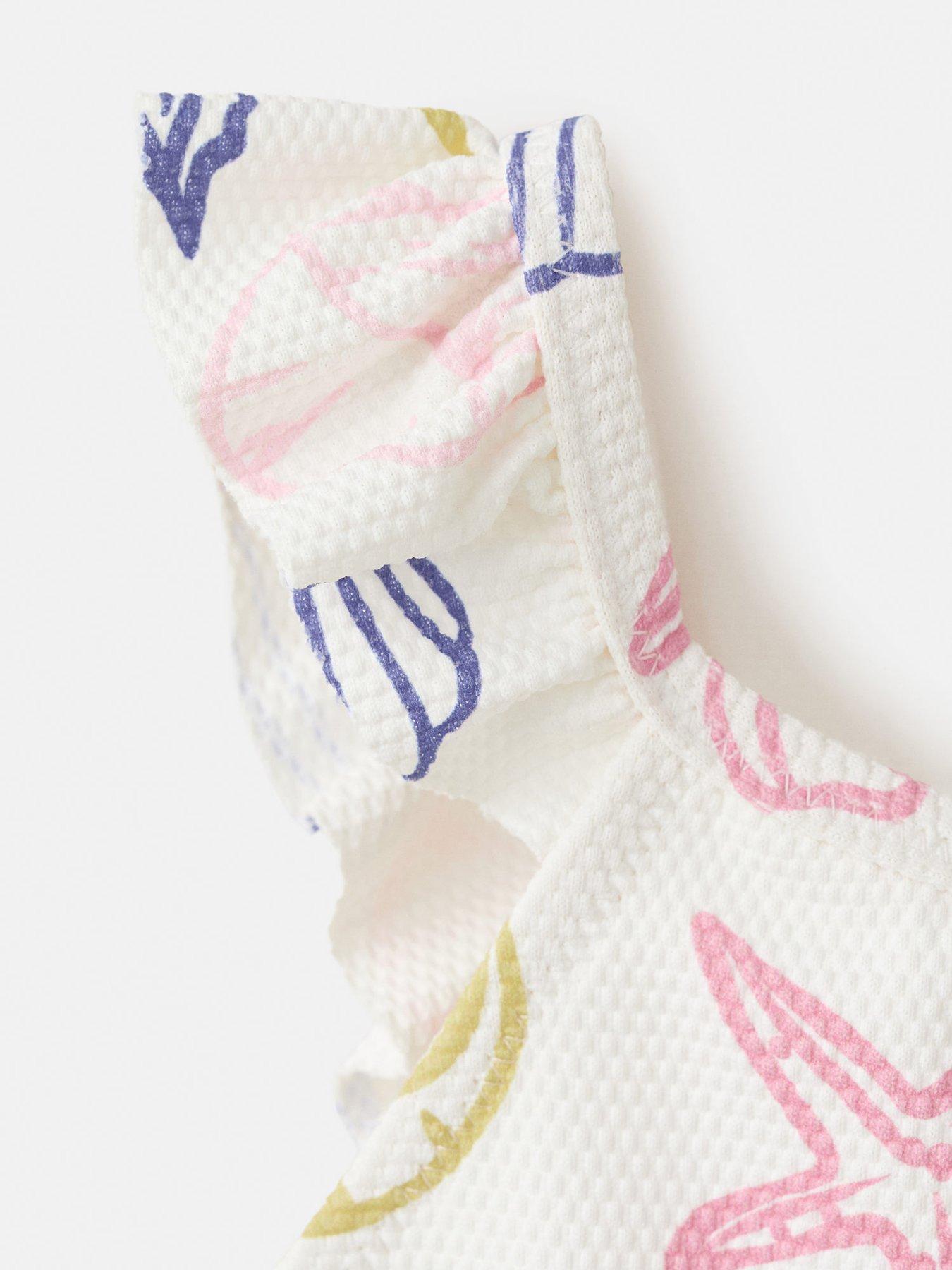 Image 4 of 4 of Mango Younger Girls Seashell Swimsuit - White