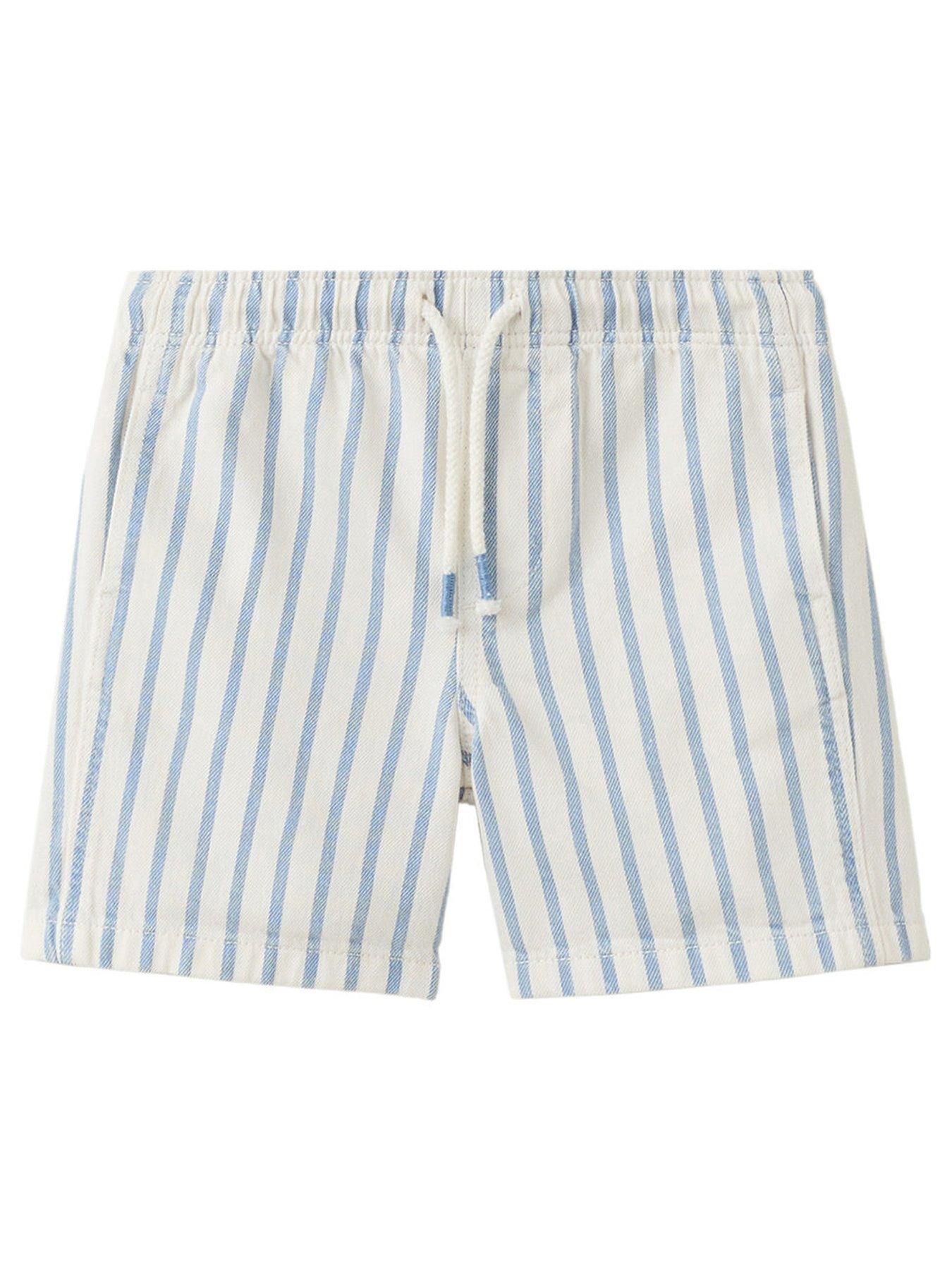 Image 1 of 4 of Mango Younger Boys Stripe Shorts - Blue