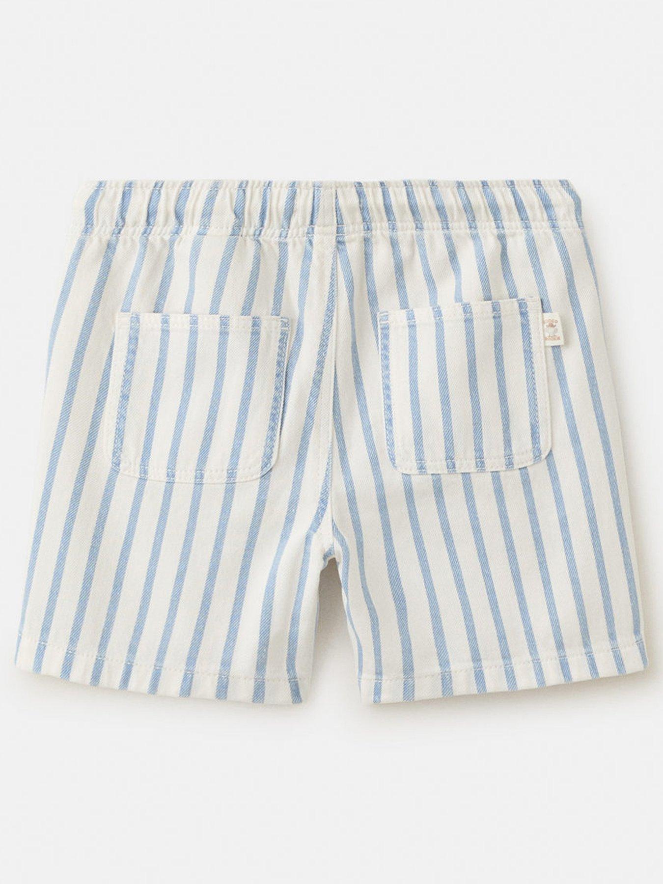 Image 2 of 4 of Mango Younger Boys Stripe Shorts - Blue