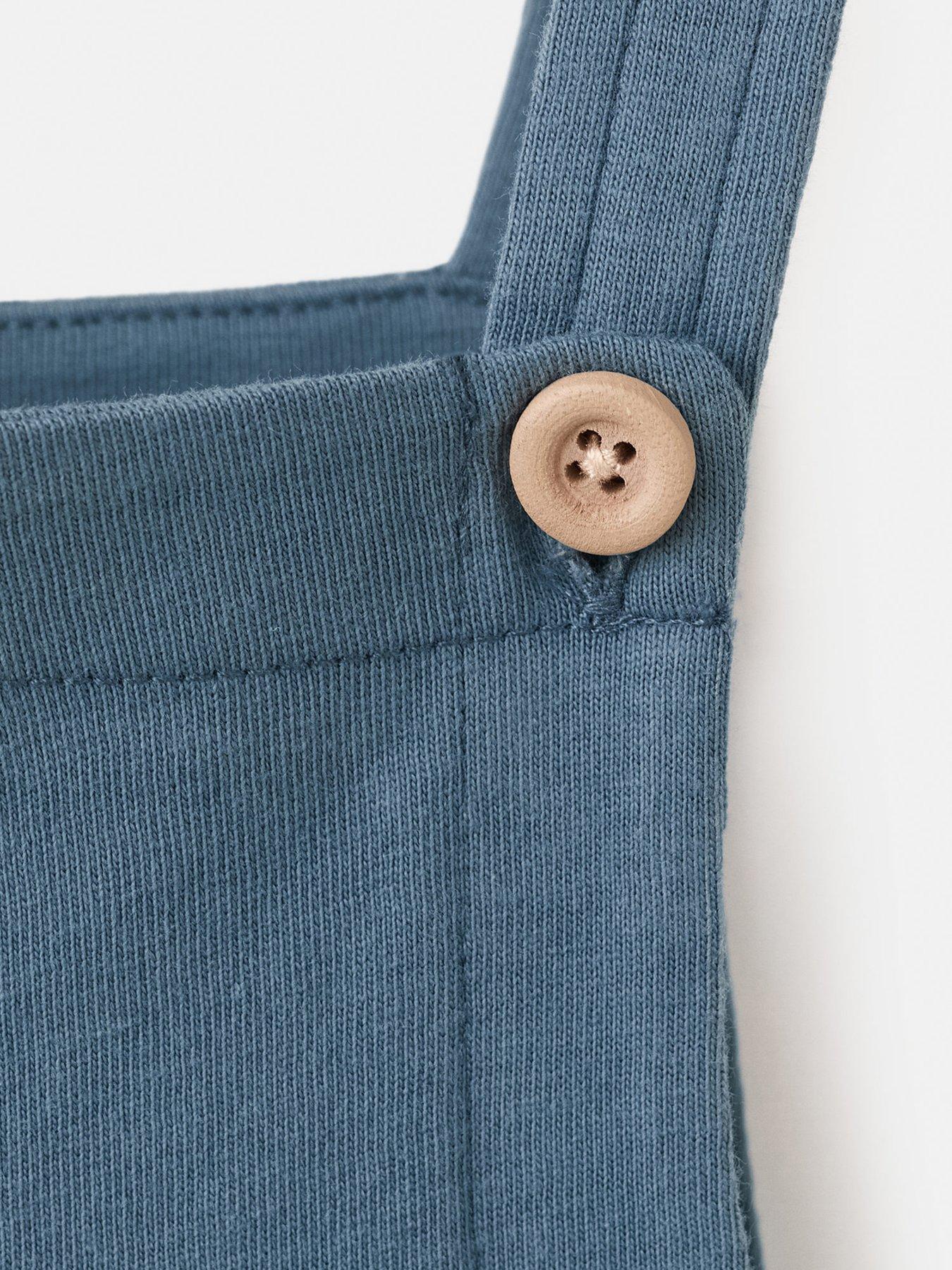 Image 4 of 4 of Mango Younger Boys Jersey Shorty Dungarees - Blue