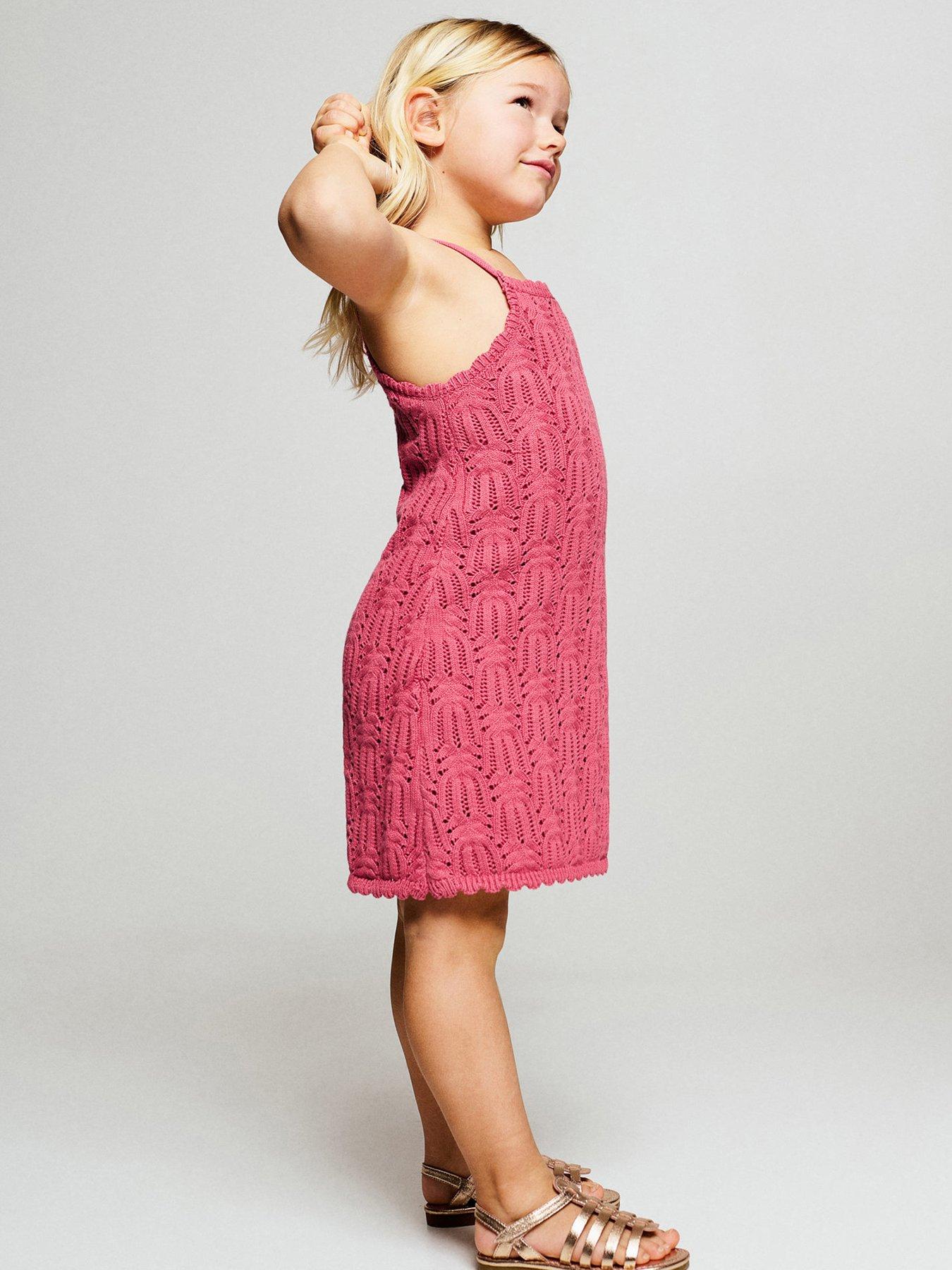 Mango Younger Girls Crochet Dress - Red