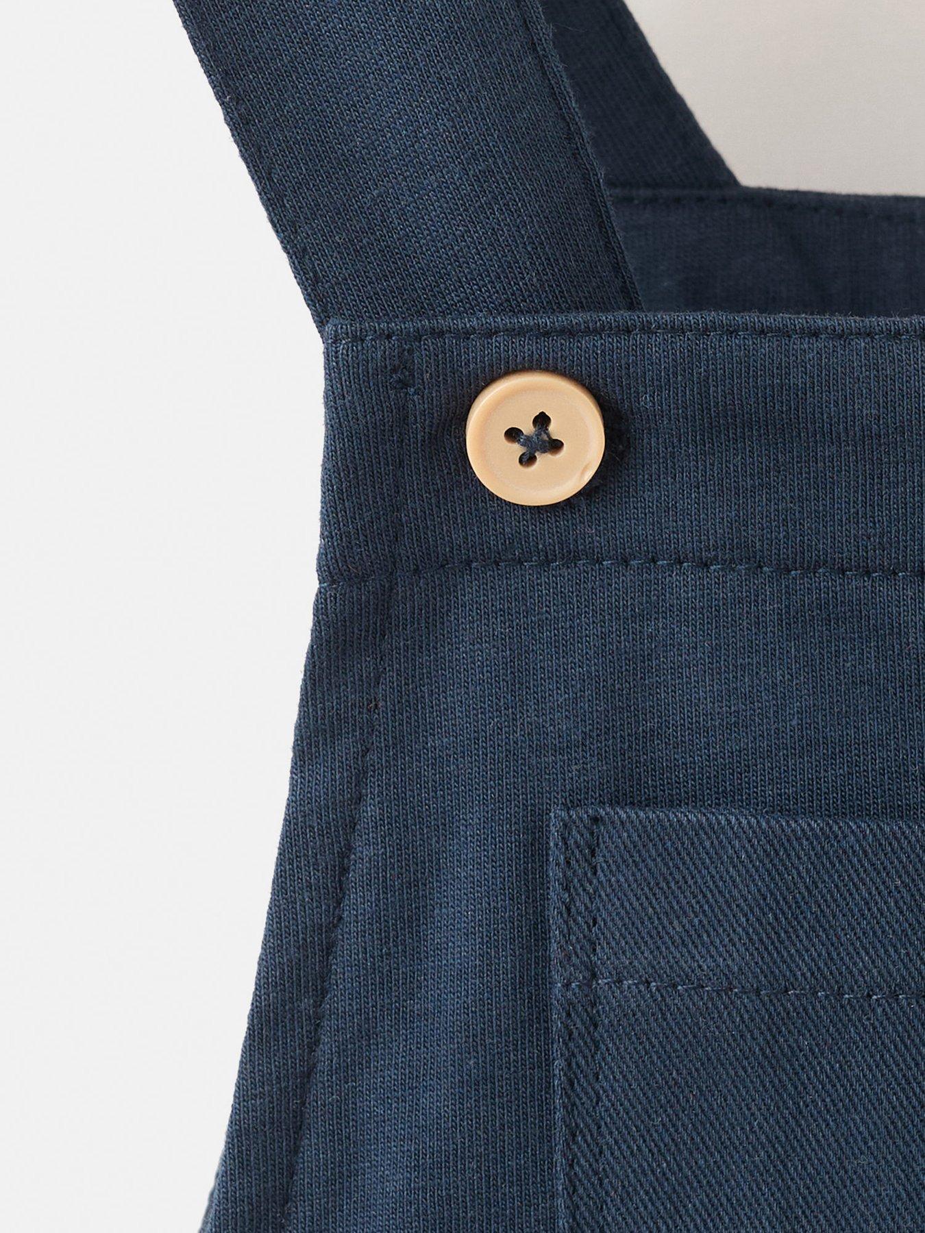Image 4 of 4 of Mango Younger Boys Jersey Shorty Dungarees - Navy