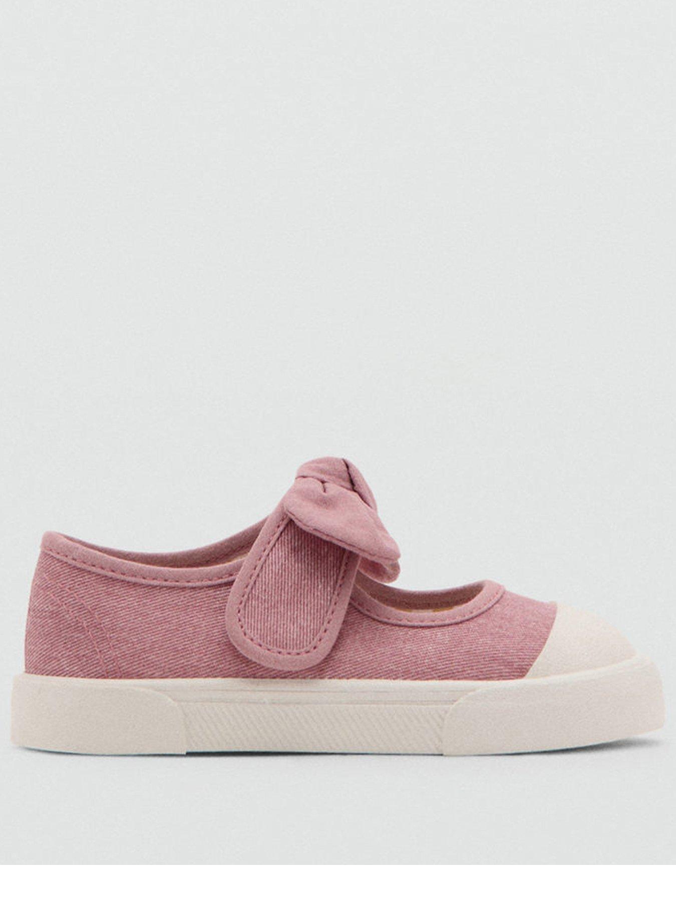 Mango Younger Girls Bow Canvas Pumps - Pink