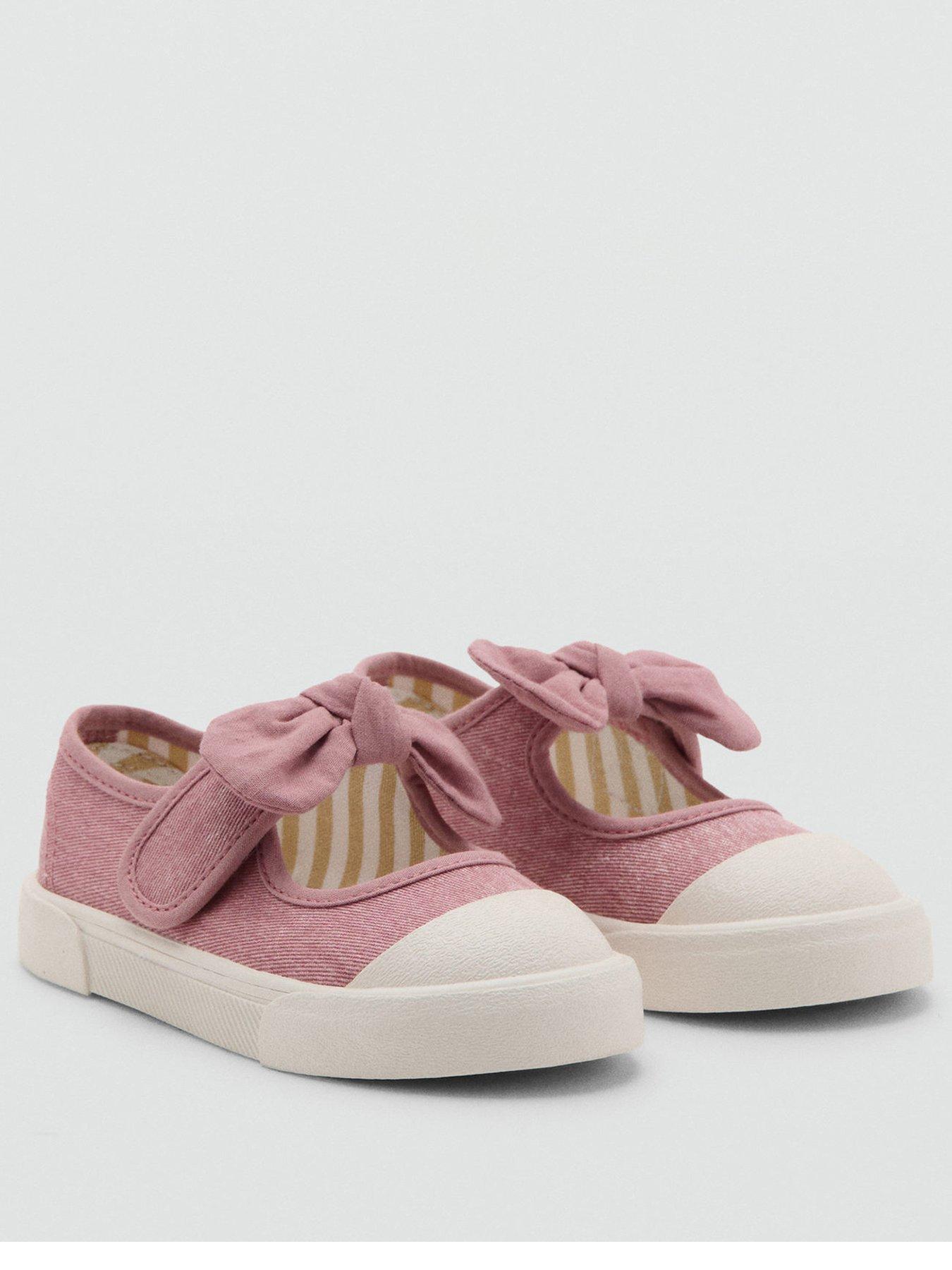 Image 2 of 5 of Mango Younger Girls Bow Canvas Pumps - Pink