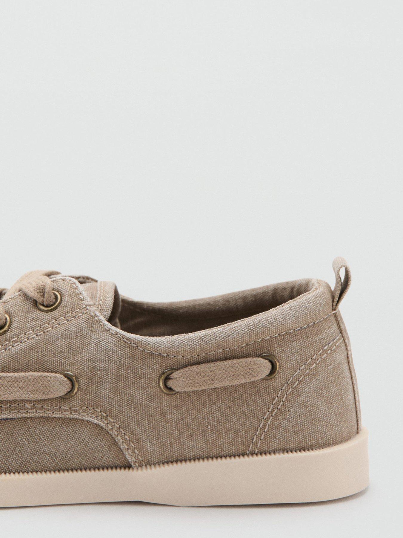Image 4 of 5 of Mango Boys Canvas Boat Shoes - Beige