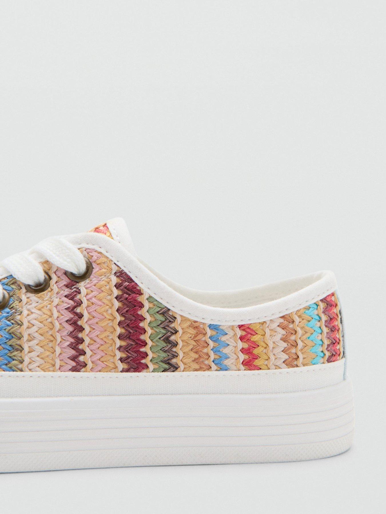 Image 5 of 6 of Mango Girls Rainbow Platform Trainers - White