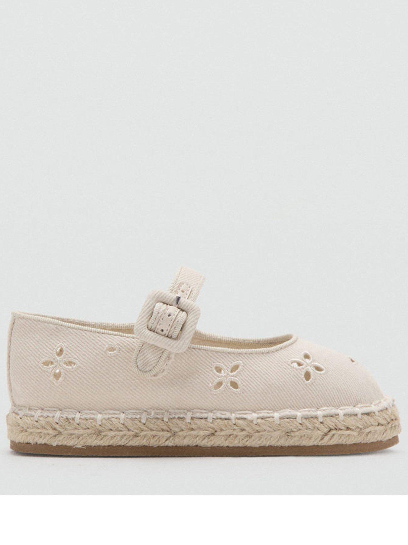 Image 1 of 5 of Mango Younger Girls Embroidered Espadrilles - Beige