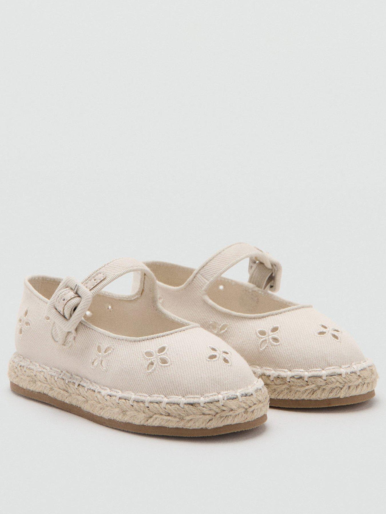 Image 2 of 5 of Mango Younger Girls Embroidered Espadrilles - Beige