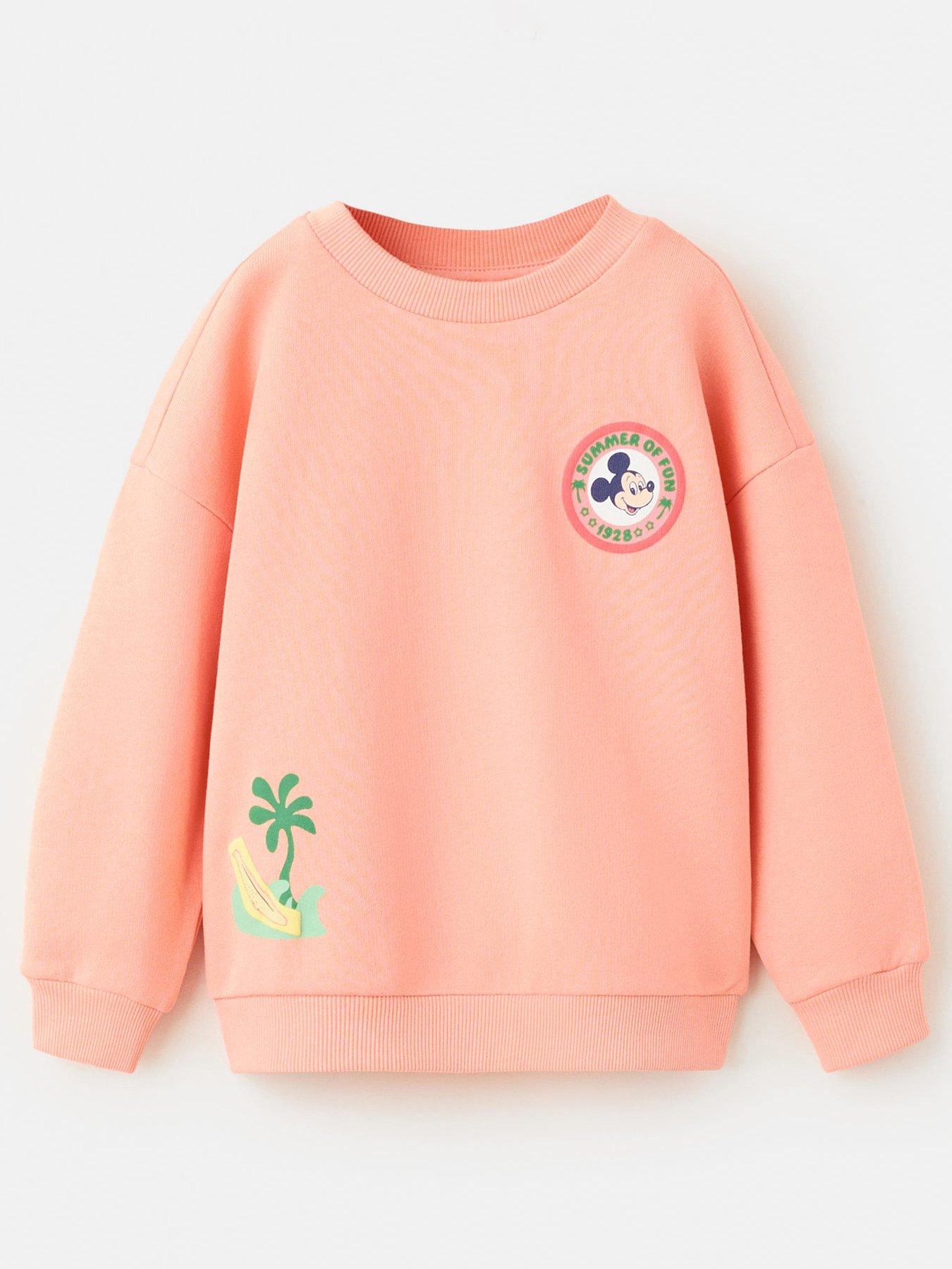 front image of mango-younger-boys-mickey-mouse-back-print-sweatshirt-orange