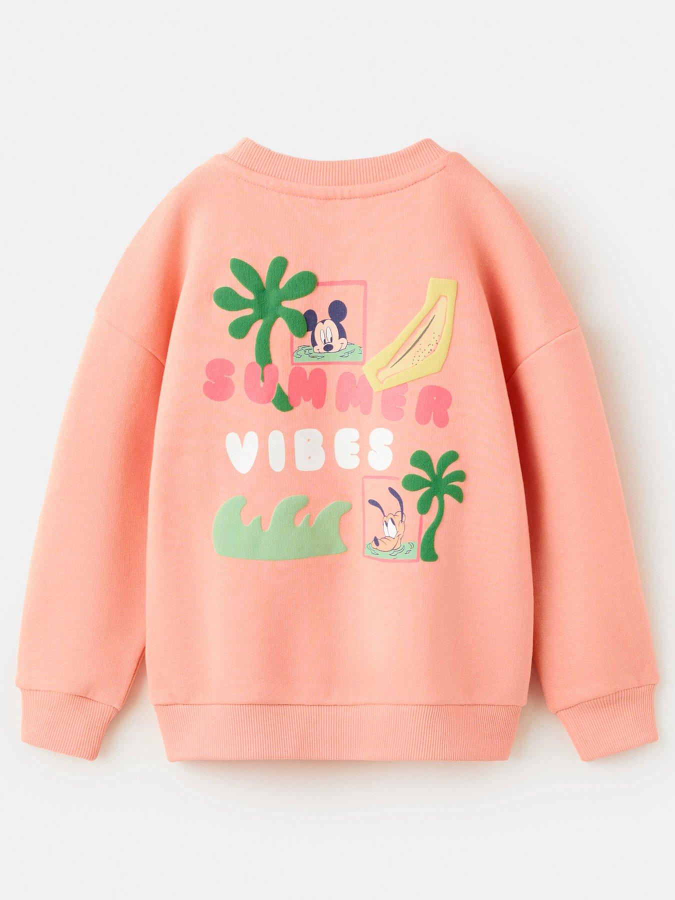  image of mango-younger-boys-mickey-mouse-back-print-sweatshirt-orange