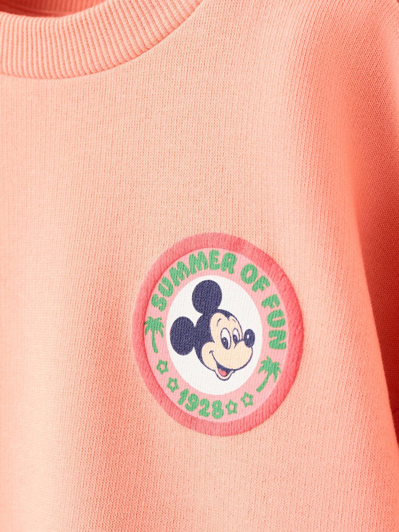  image of mango-younger-boys-mickey-mouse-back-print-sweatshirt-orange