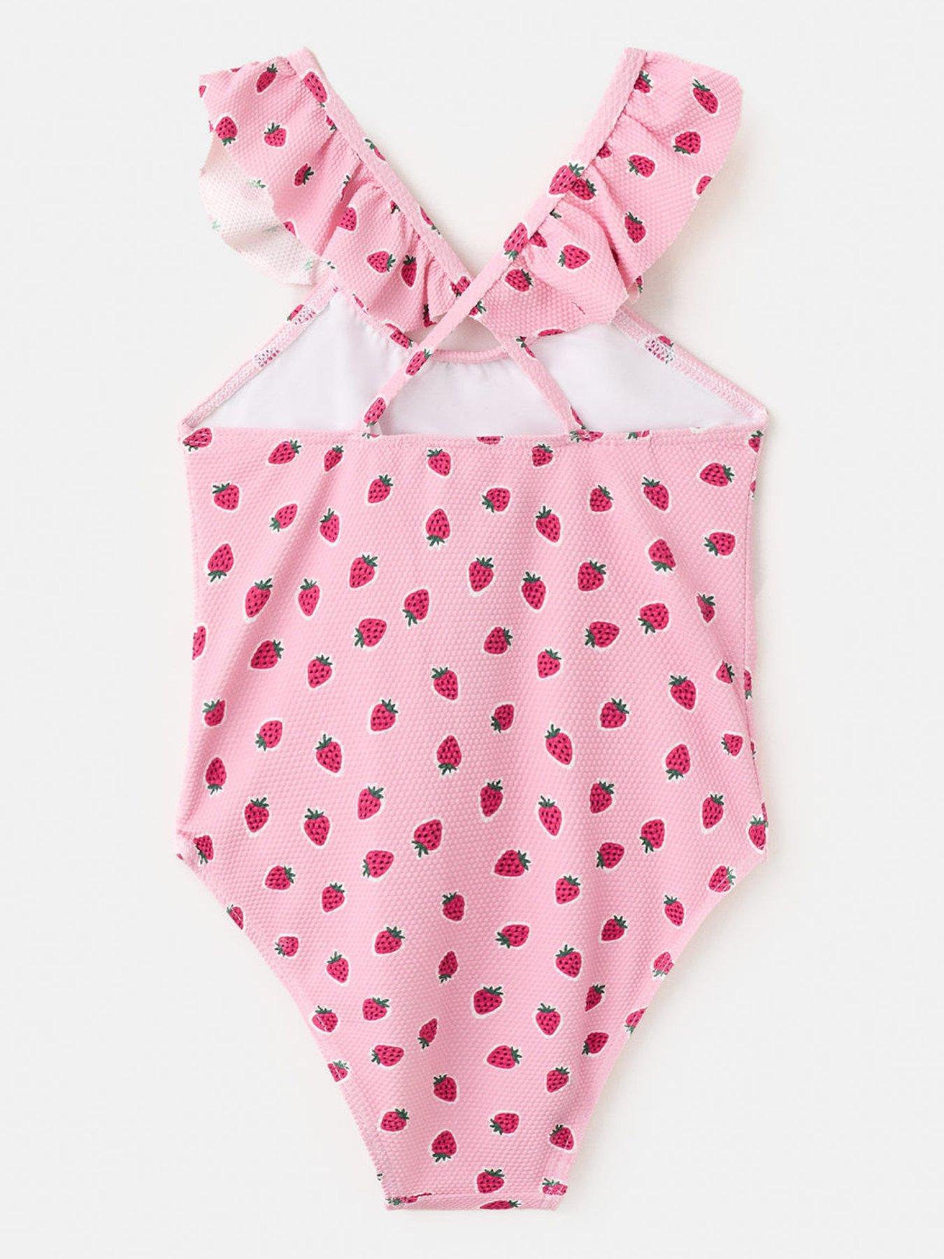 Image 2 of 4 of Mango Younger Girls Strawberry Swimsuit - Pink
