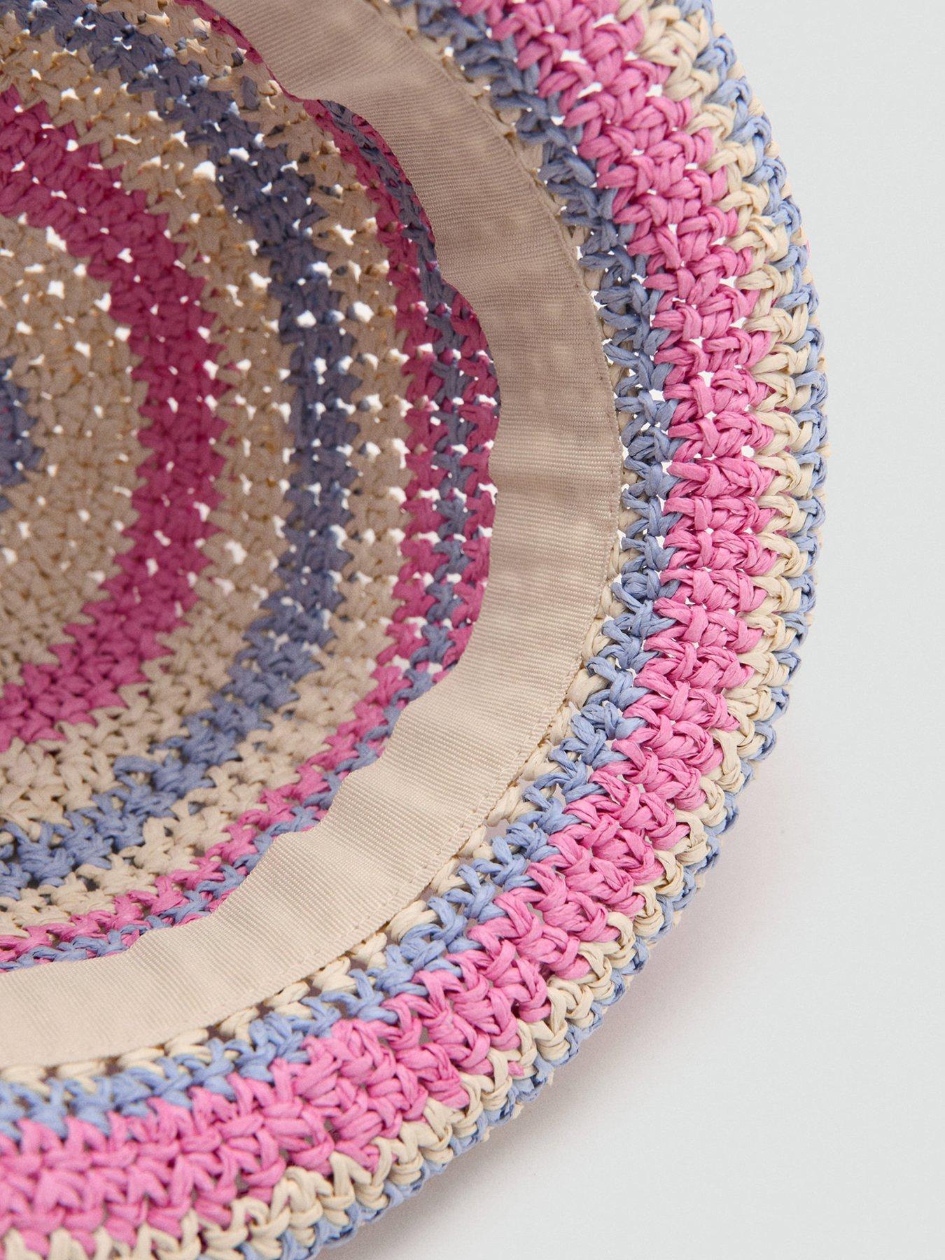 Image 2 of 4 of Mango Younger Girls Rainbow Straw Hat - Beige
