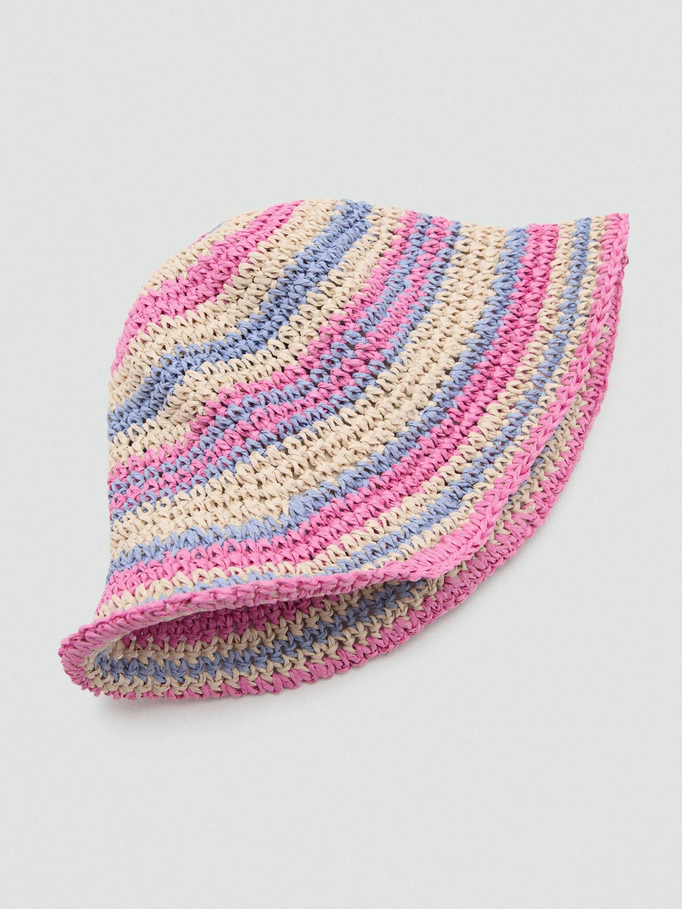 Image 3 of 4 of Mango Younger Girls Rainbow Straw Hat - Beige
