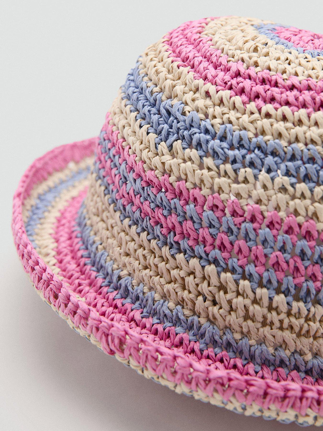 Image 4 of 4 of Mango Younger Girls Rainbow Straw Hat - Beige
