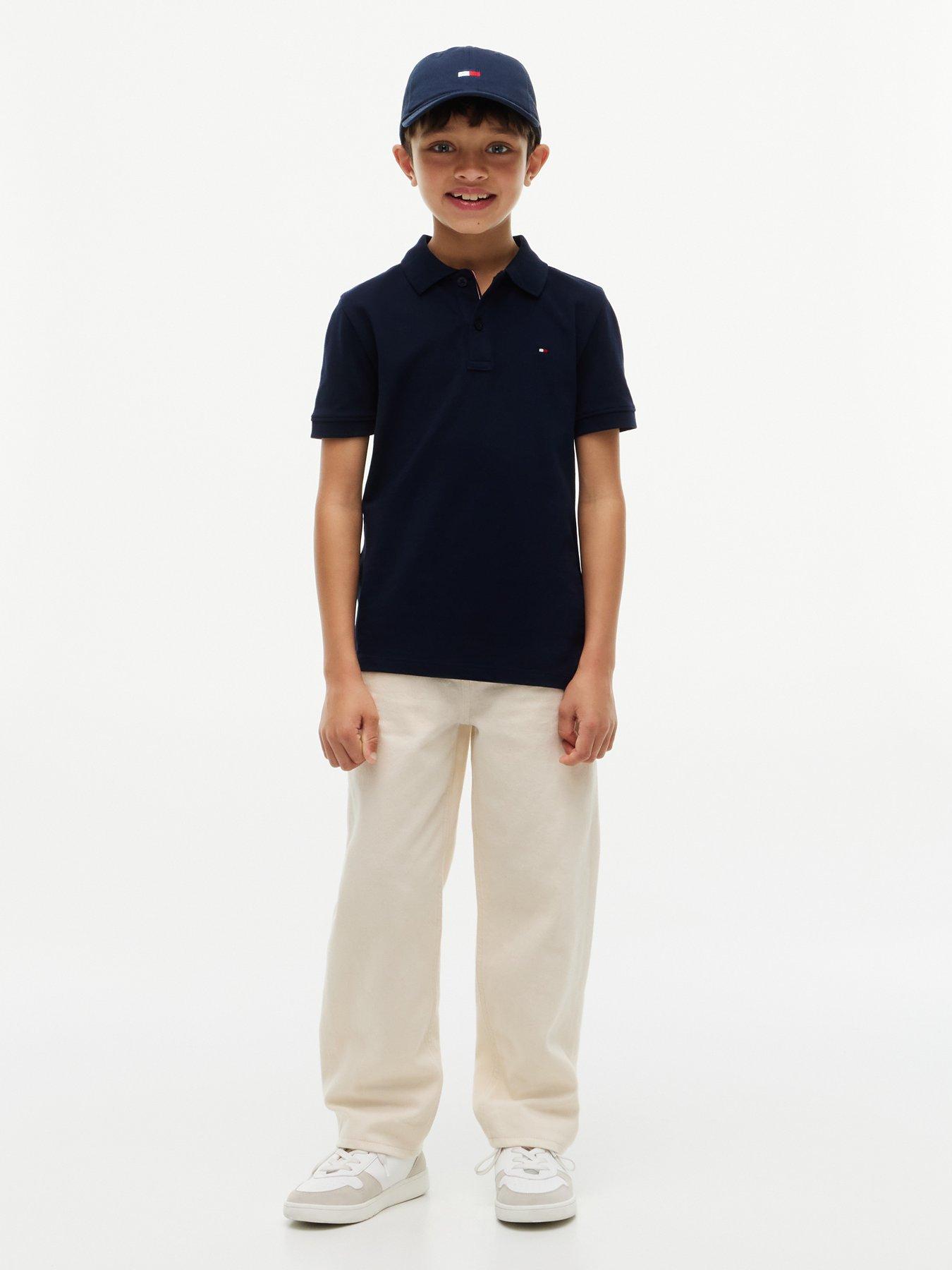 Image 3 of 7 of Tommy Hilfiger Boys Short Sleeve Polo Shirt - Navy