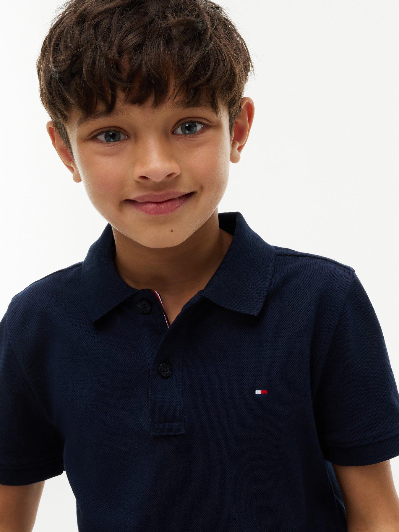 Image 4 of 7 of Tommy Hilfiger Boys Short Sleeve Polo Shirt - Navy