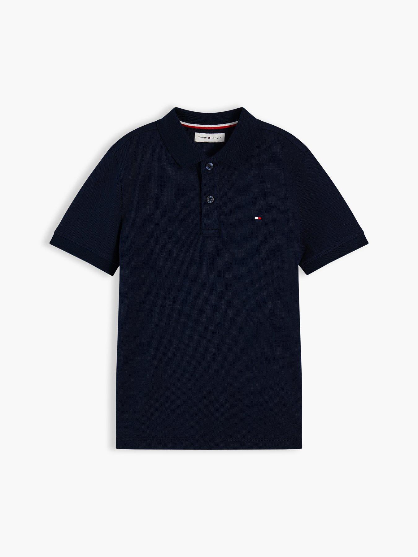 Image 5 of 7 of Tommy Hilfiger Boys Short Sleeve Polo Shirt - Navy