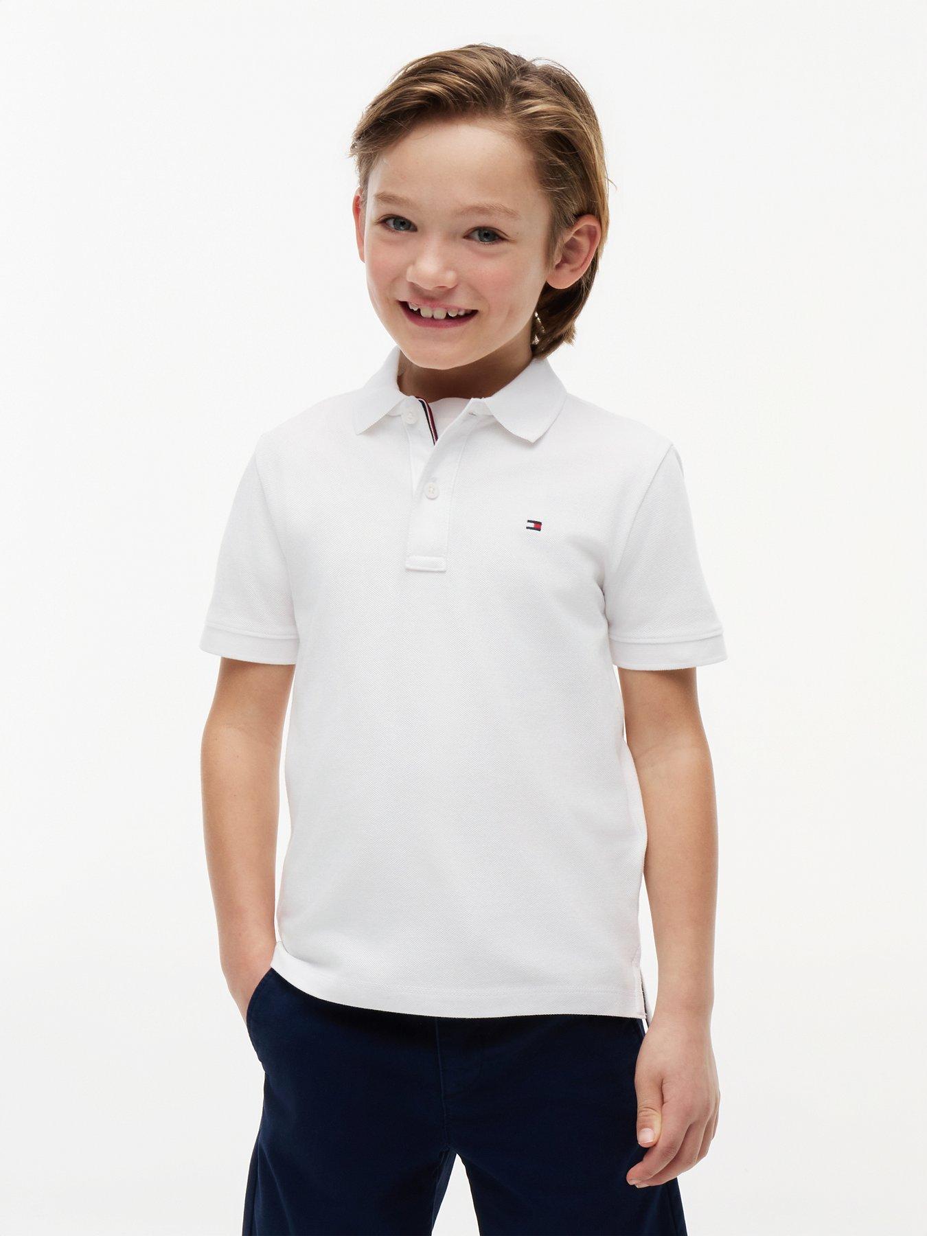 Tommy Hilfiger Boys Short Sleeve Polo Shirt - White