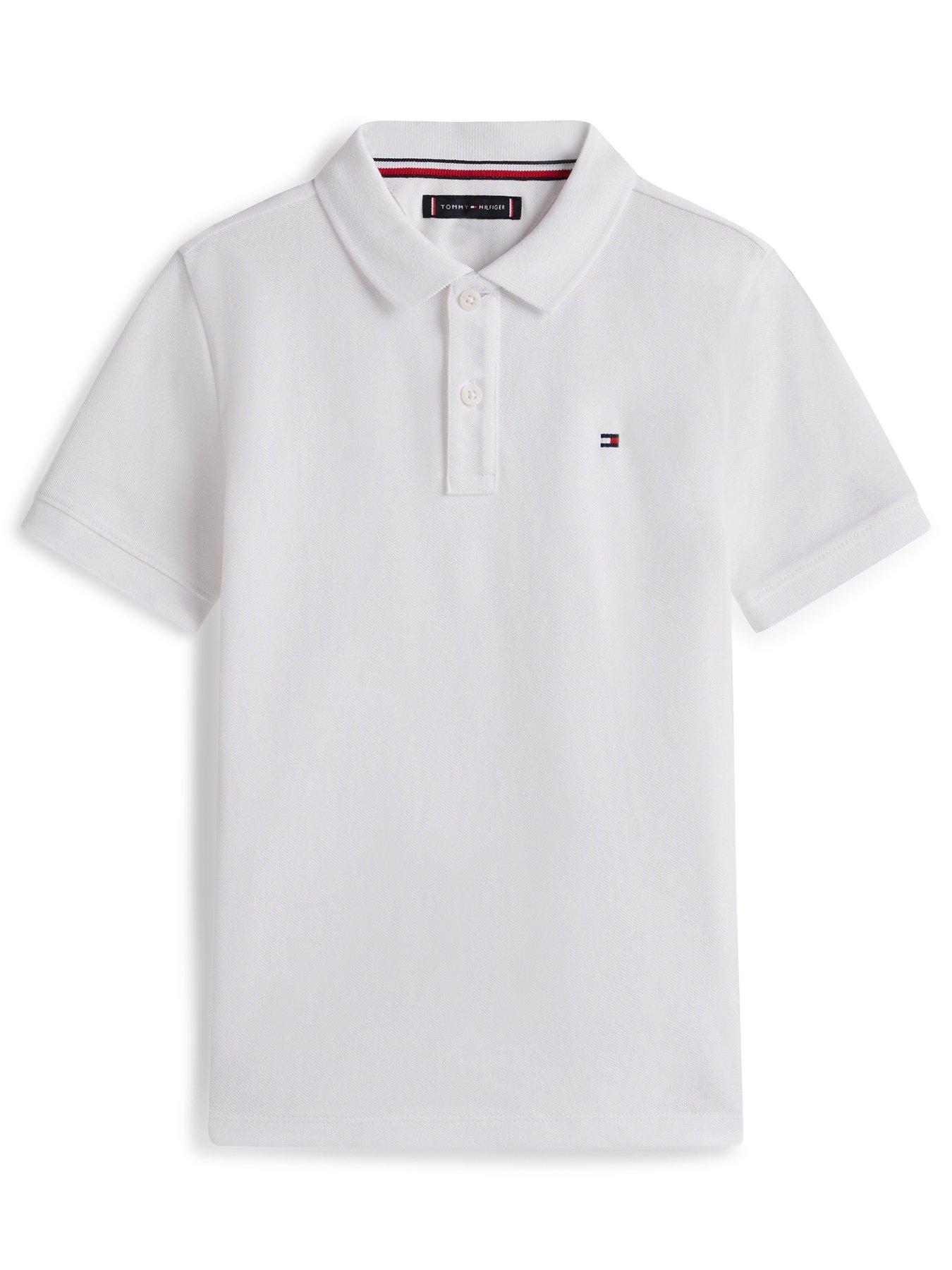 Image 2 of 5 of Tommy Hilfiger Boys Short Sleeve Polo Shirt - White