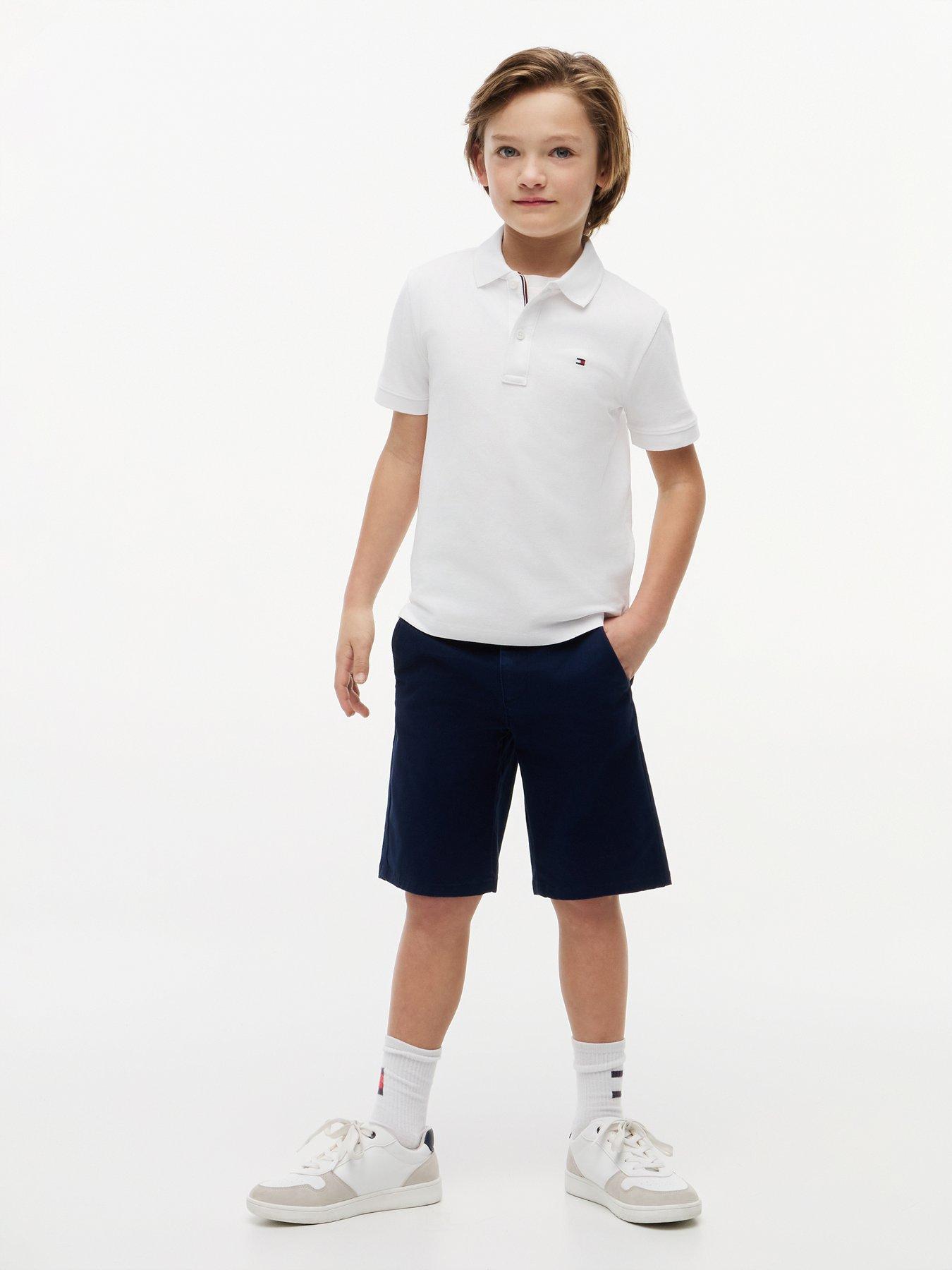 Image 4 of 5 of Tommy Hilfiger Boys Short Sleeve Polo Shirt - White