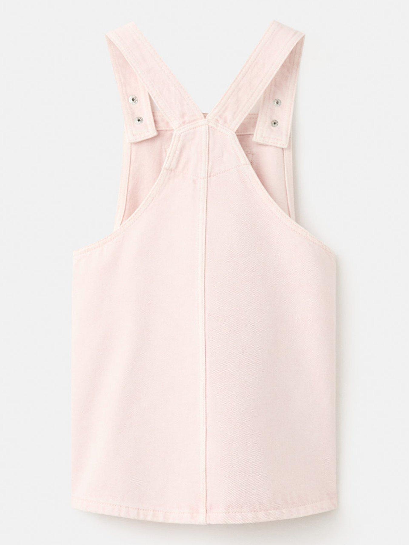 Image 2 of 4 of Mango Younger Girls Denim Pinafore Dress&nbsp;- Pink