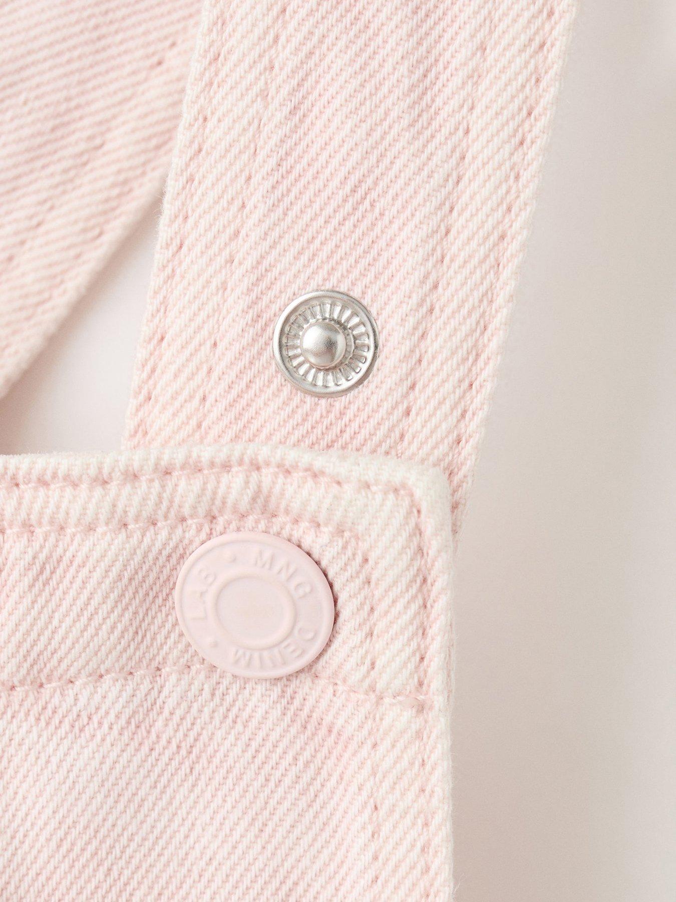 Image 3 of 4 of Mango Younger Girls Denim Pinafore Dress&nbsp;- Pink
