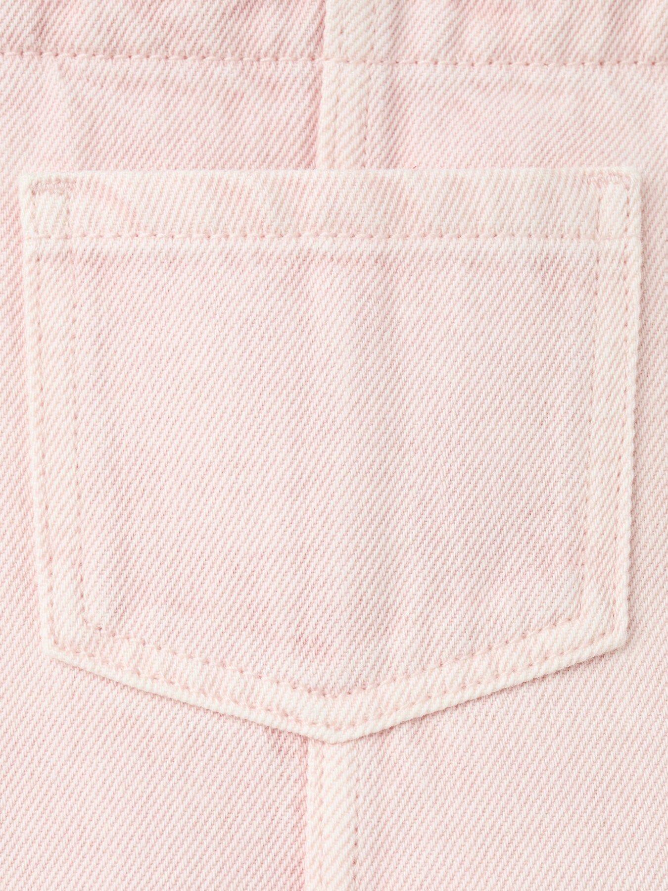 Image 4 of 4 of Mango Younger Girls Denim Pinafore Dress&nbsp;- Pink