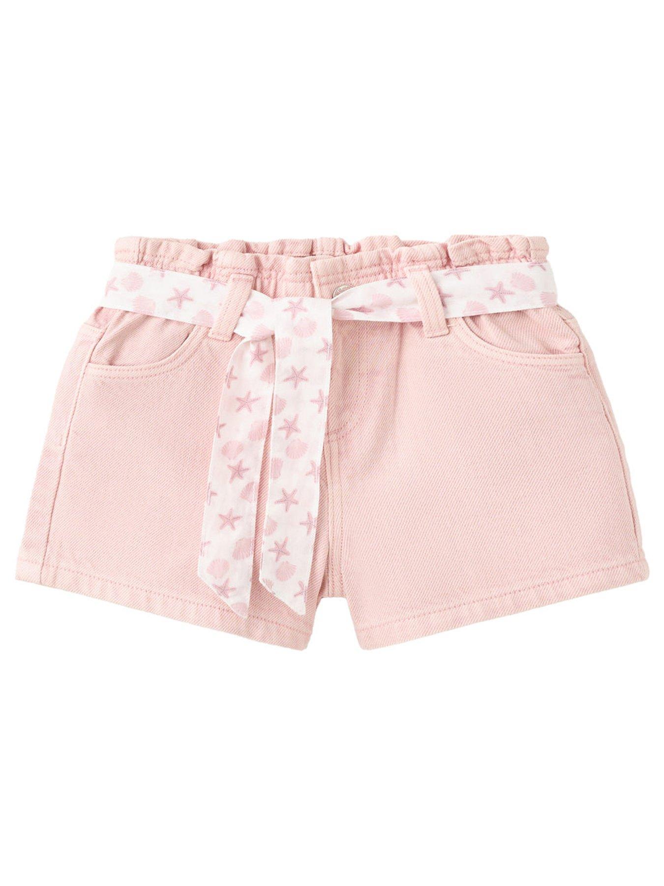Mango Younger Girls Belted Denim Shorts - Pink