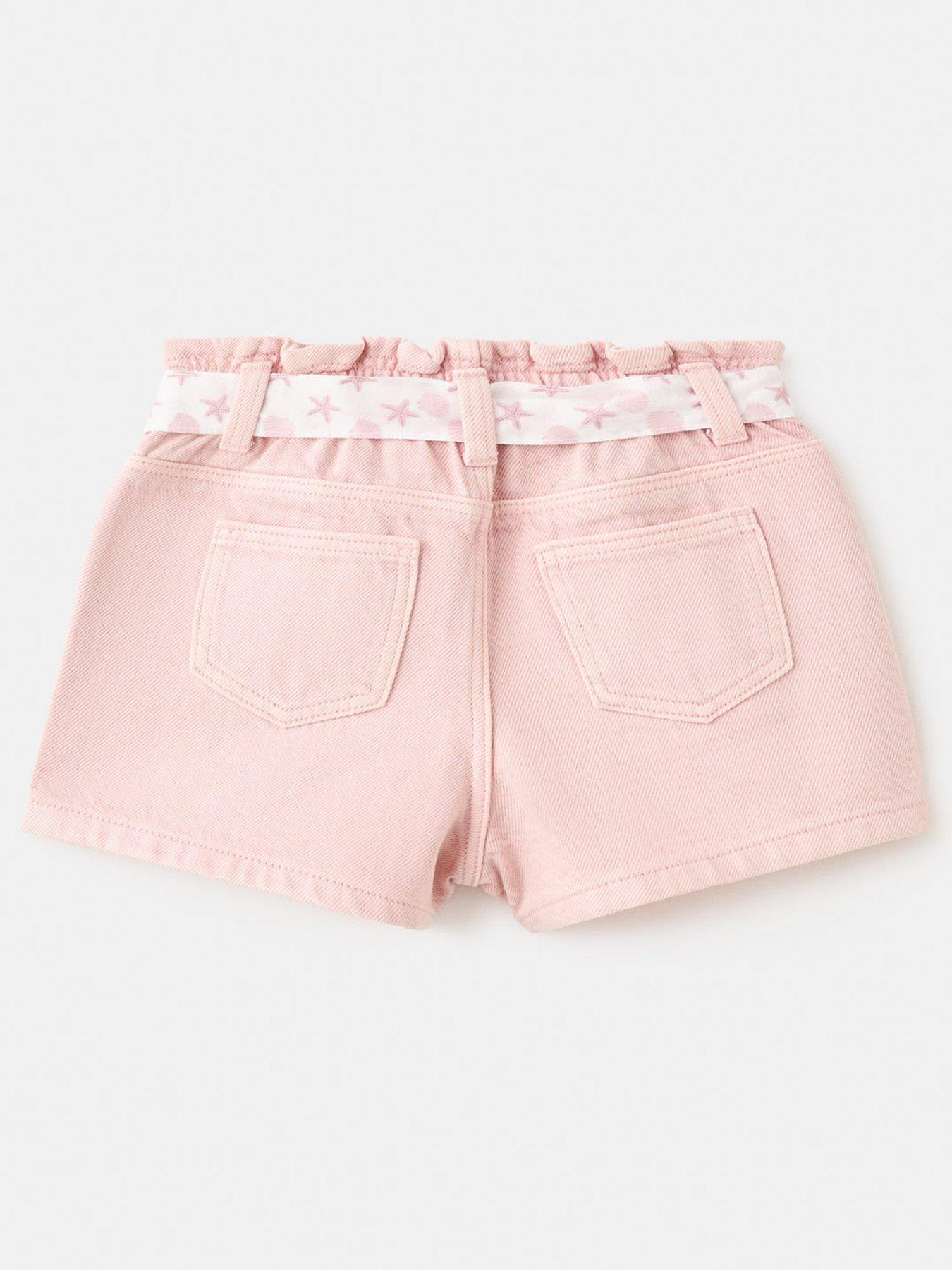 Image 2 of 4 of Mango Younger Girls Belted Denim Shorts - Pink