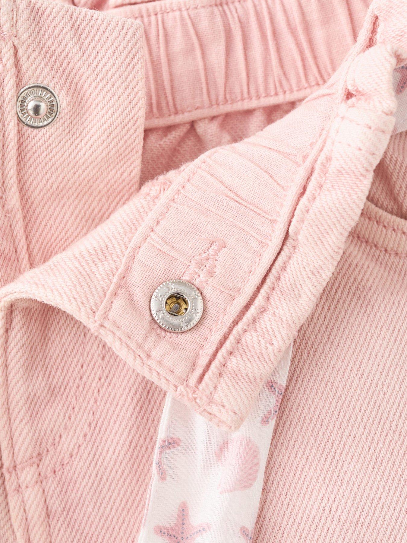 Image 3 of 4 of Mango Younger Girls Belted Denim Shorts - Pink