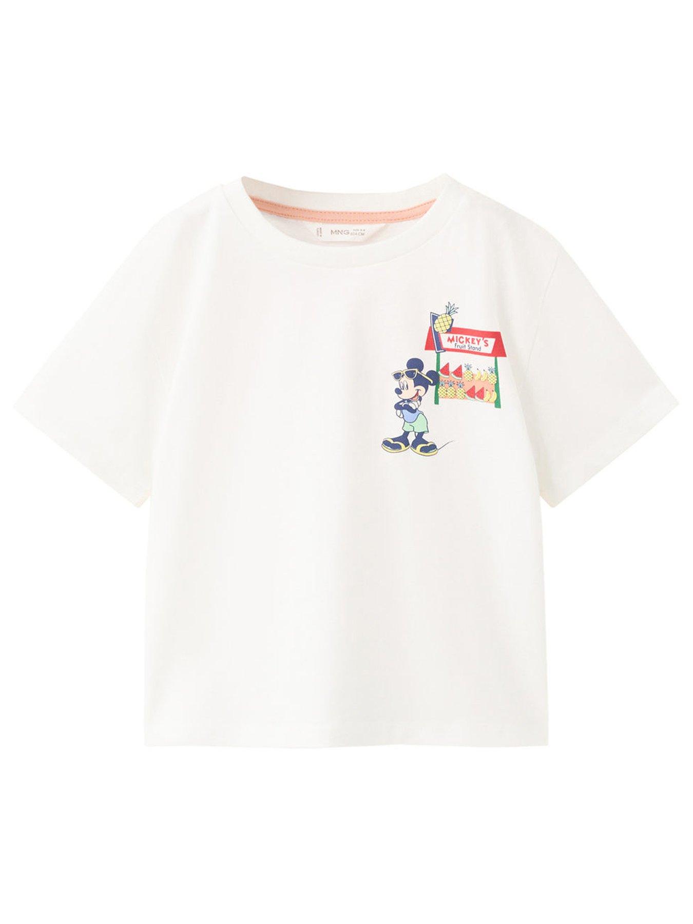 Mango Younger Boys Mickey Mouse Short Sleeve Tshirt - White