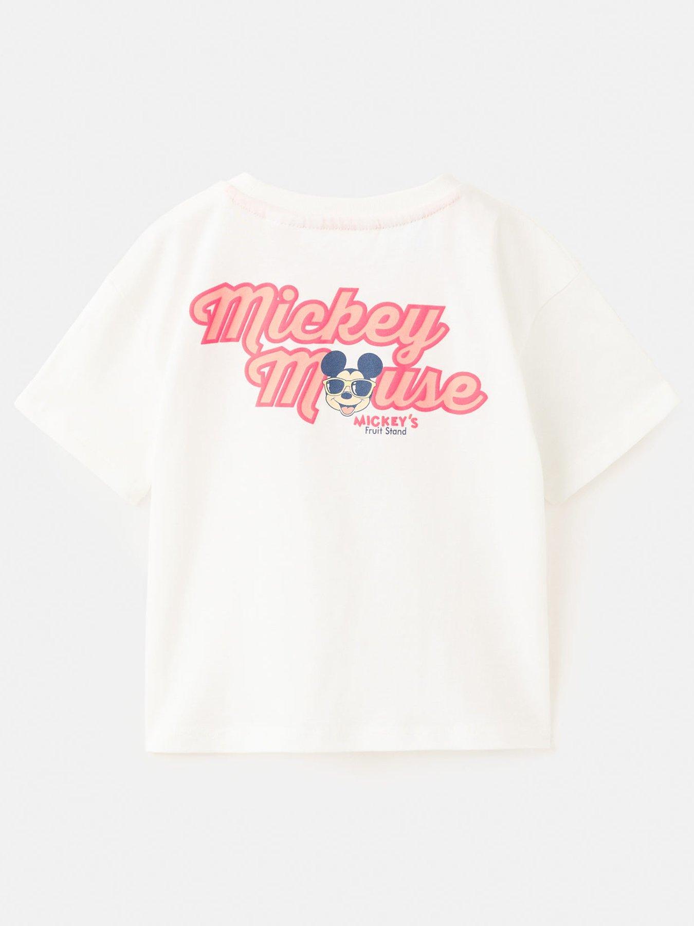 Image 2 of 4 of Mango Younger Boys Mickey Mouse Short Sleeve T-Shirt - White
