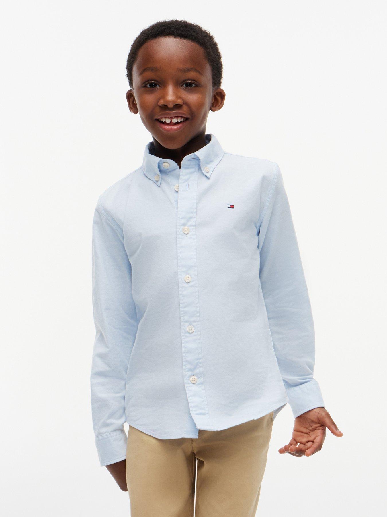 Tommy Hilfiger Boys Long Sleeve Oxford Shirt - Blue