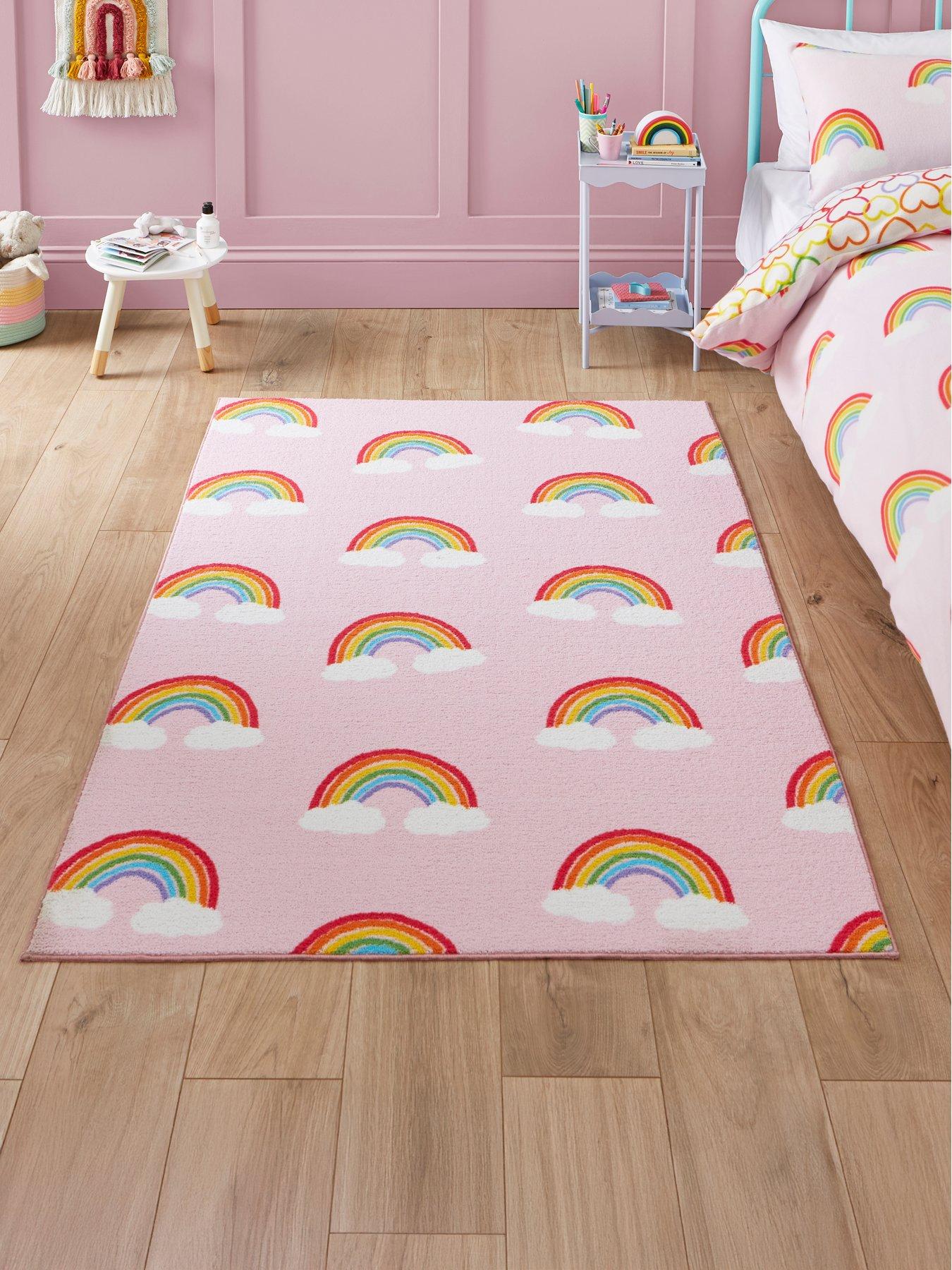 Catherine Lansfield Cl Kids - Rainbow Hearts Pink - 080 X 150