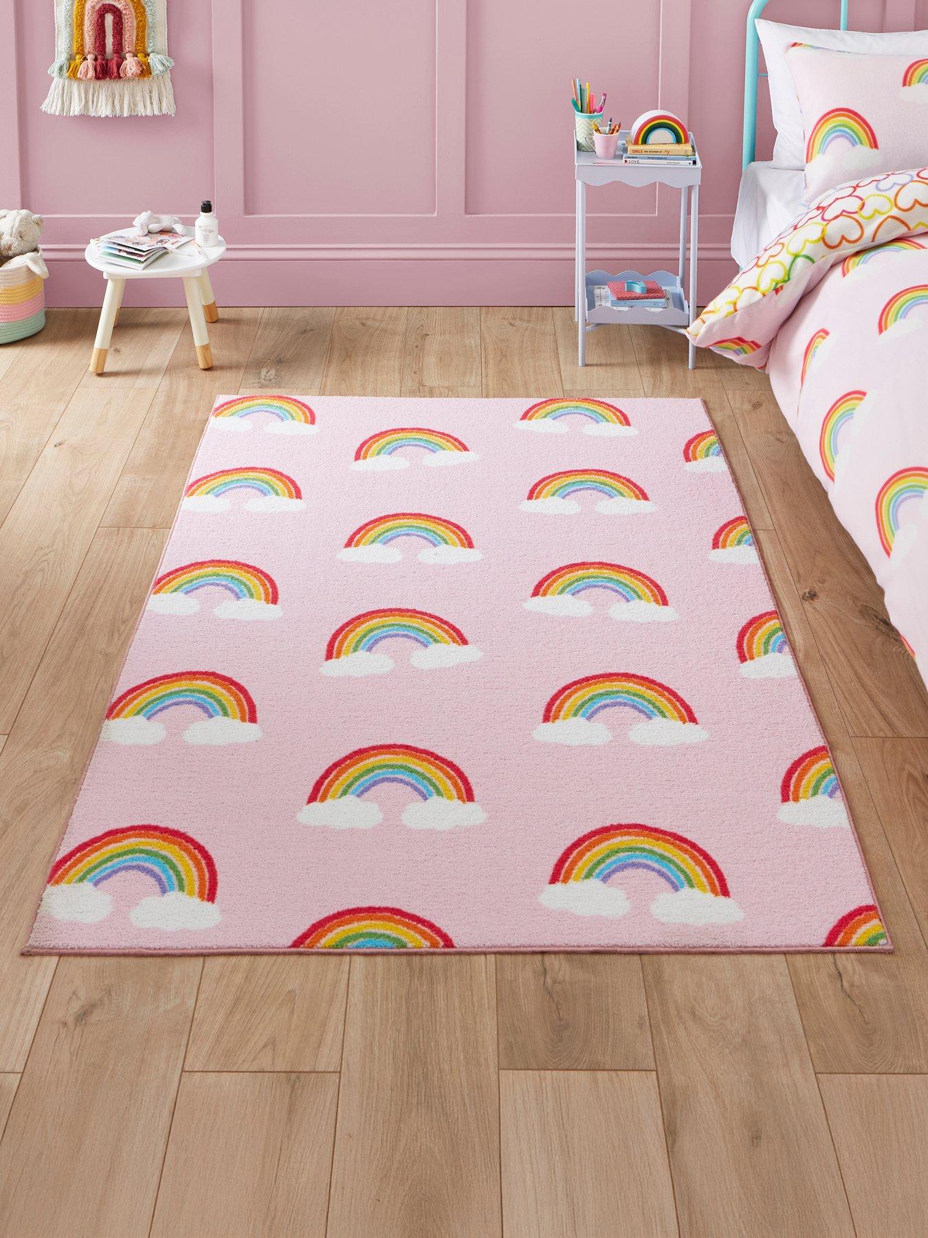 Catherine Lansfield Cl Kids - Rainbow Hearts Pink - 120 X 170
