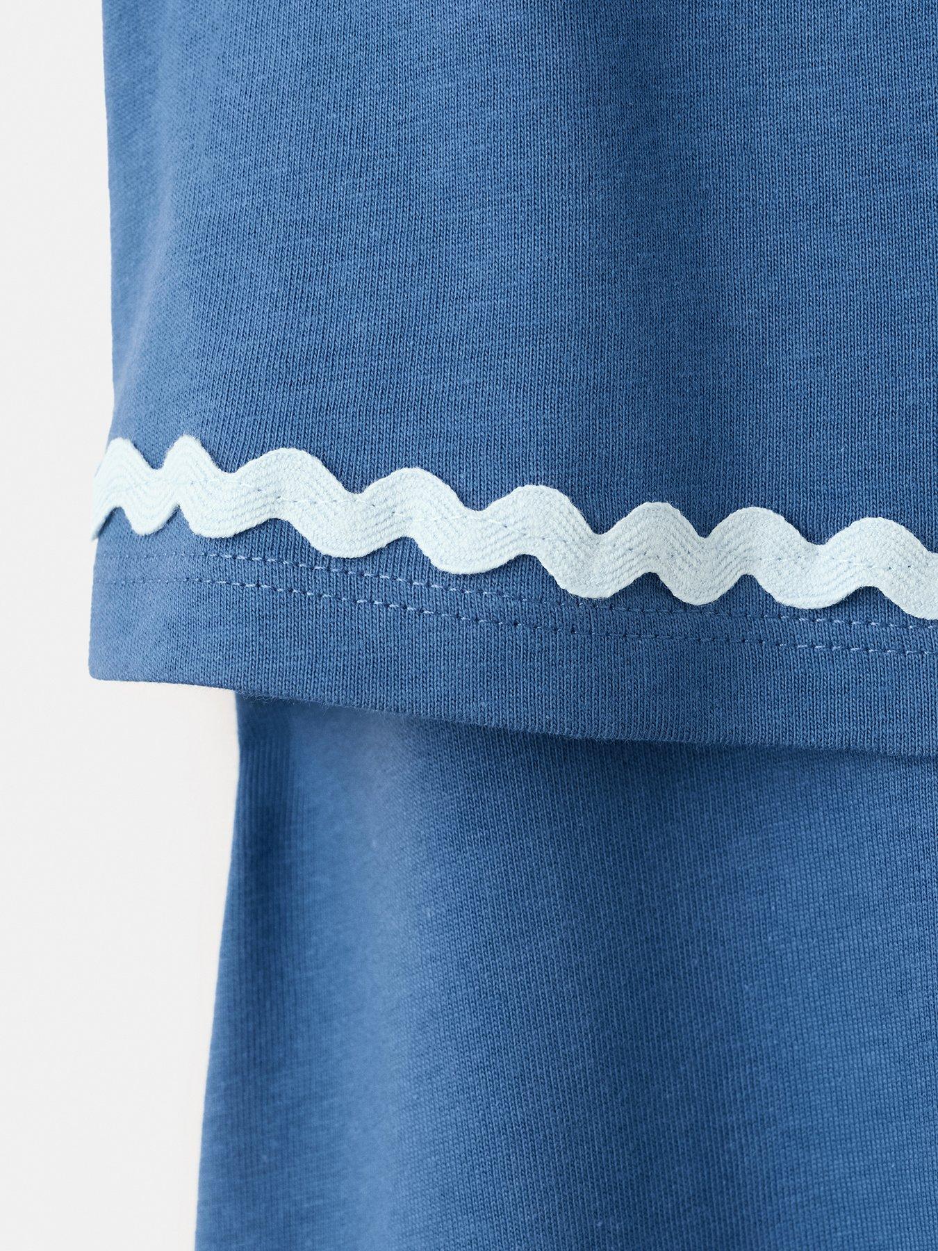 Image 3 of 4 of Mango Younger Girls Tiered Jersey Dress - Navy