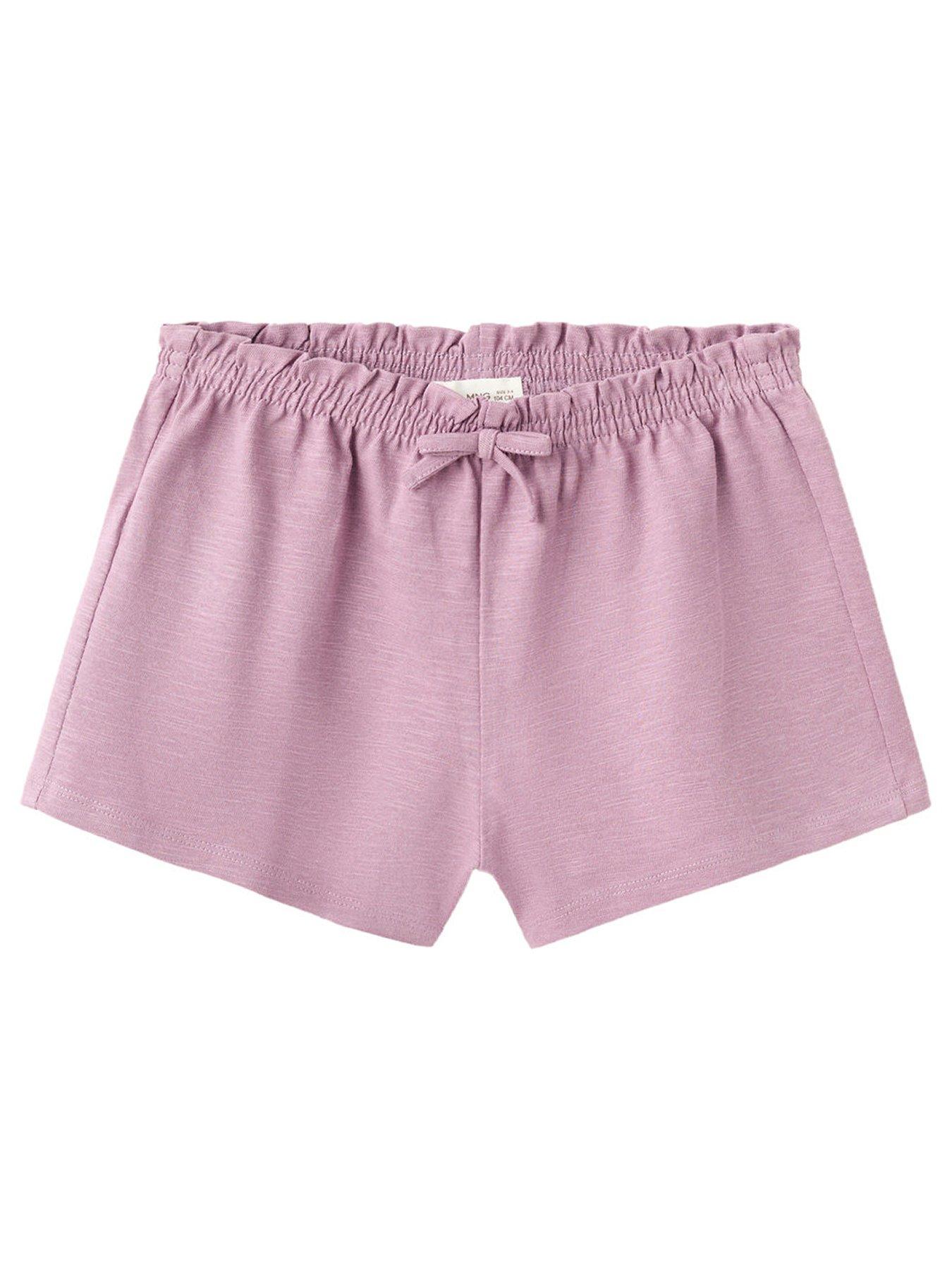 Image 1 of 4 of Mango Younger Girls Jersey Shorts - Purple