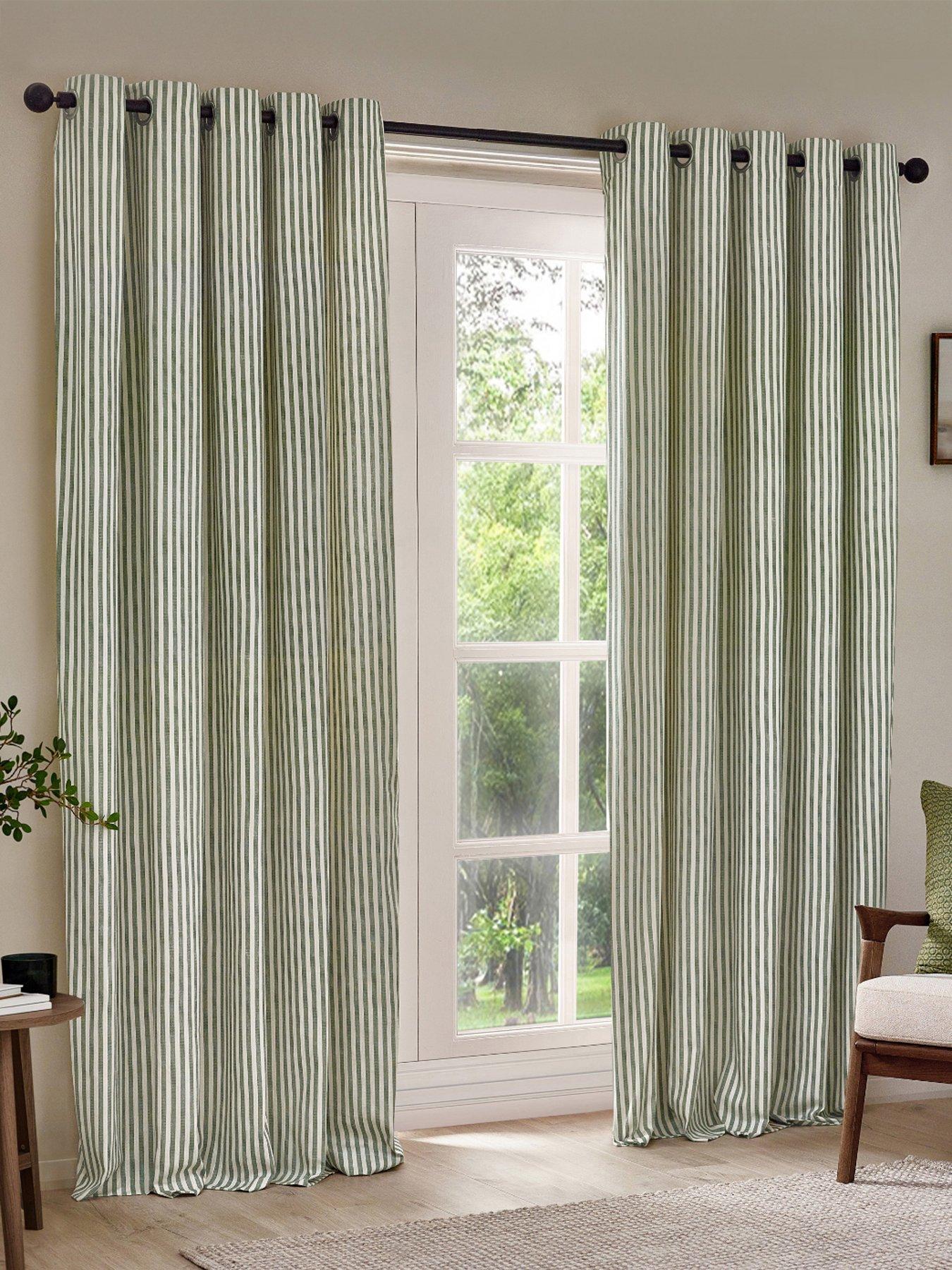 Yard Hebden Stripe Blackout Eyelet Curtains