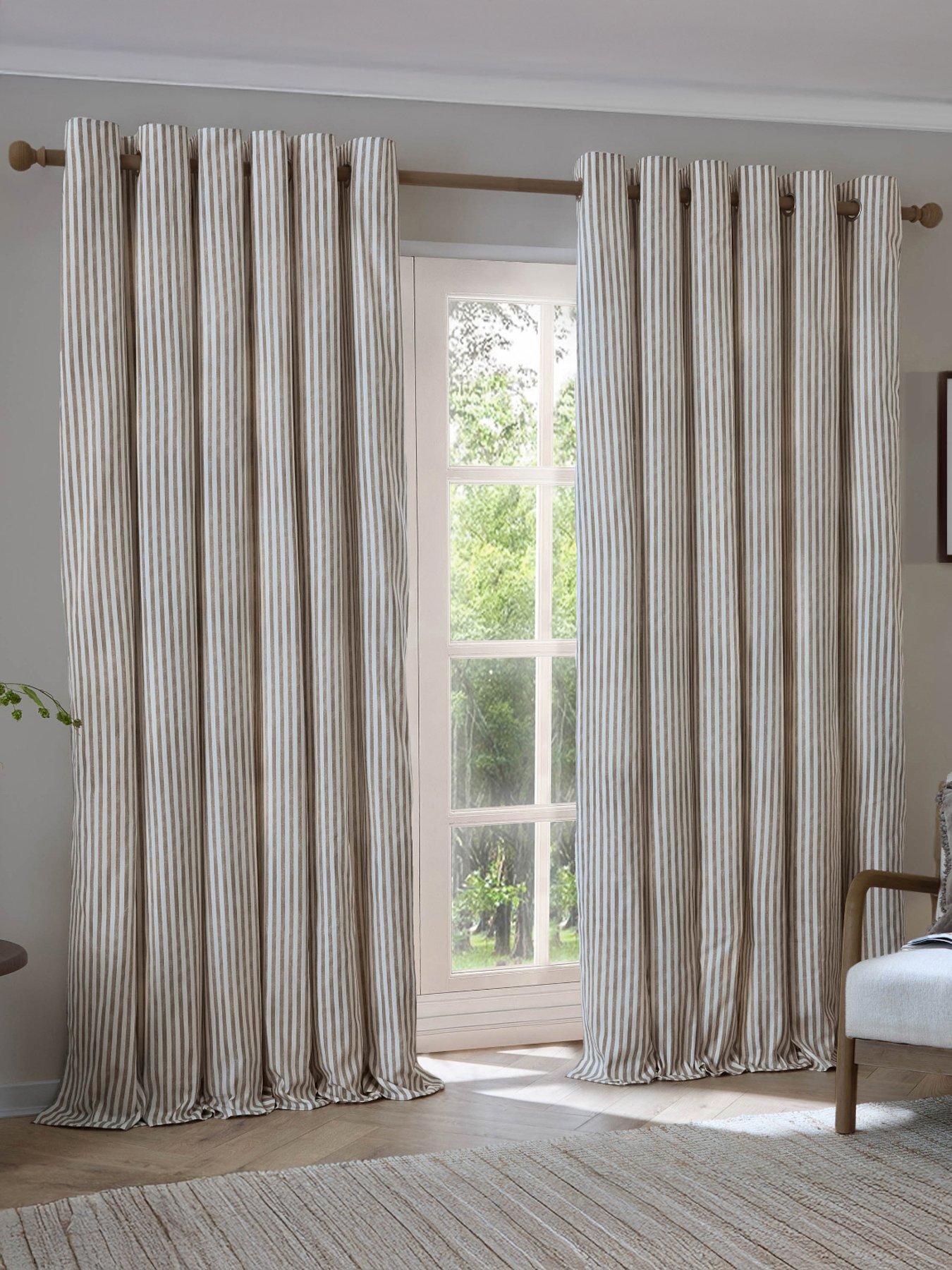  image of yard-hebden-stripe-eyelet-curtains