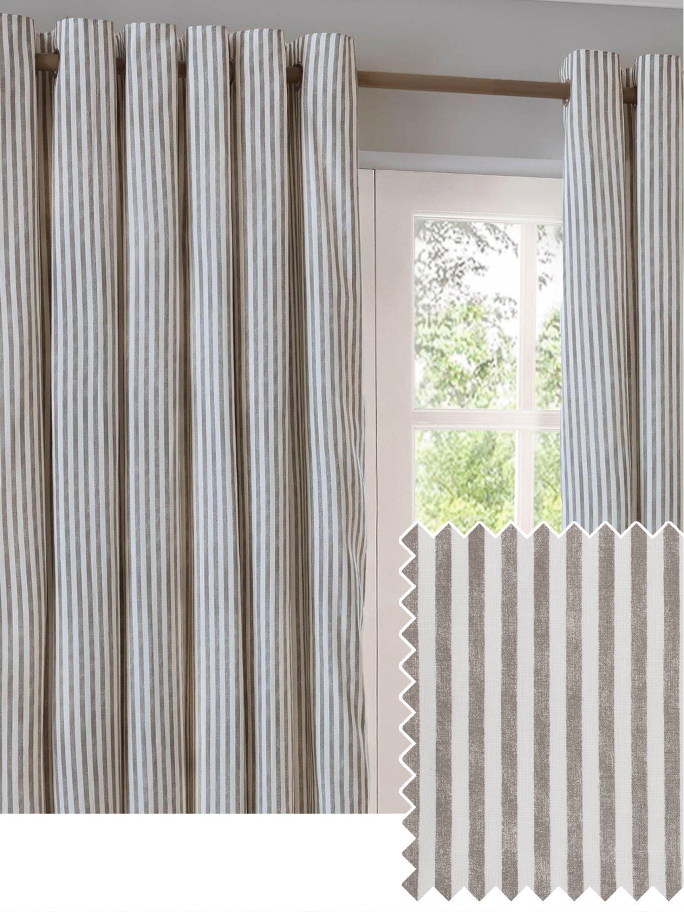  image of yard-hebden-stripe-eyelet-curtains