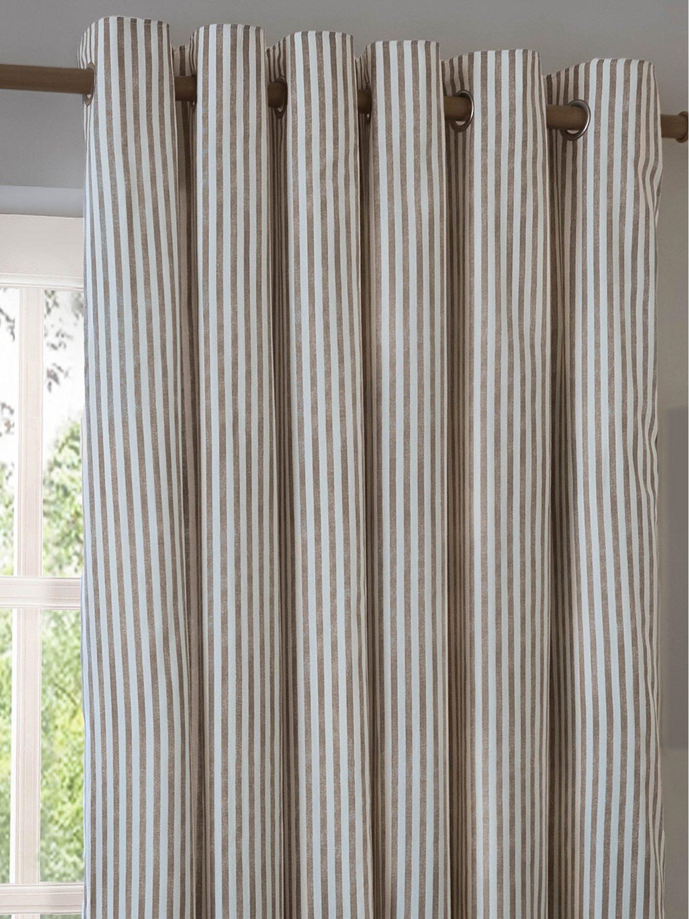  image of yard-hebden-stripe-eyelet-curtains
