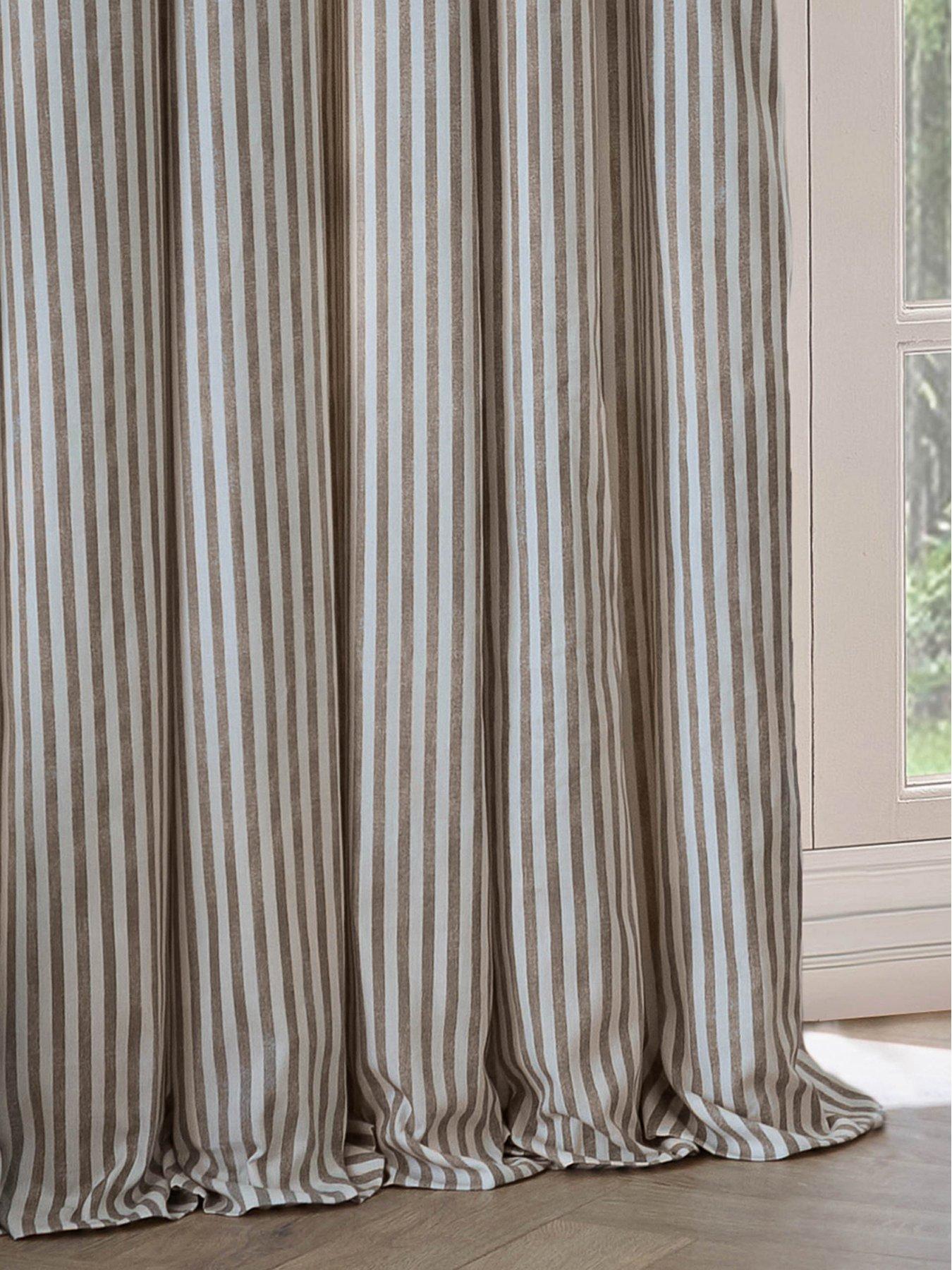  image of yard-hebden-stripe-eyelet-curtains
