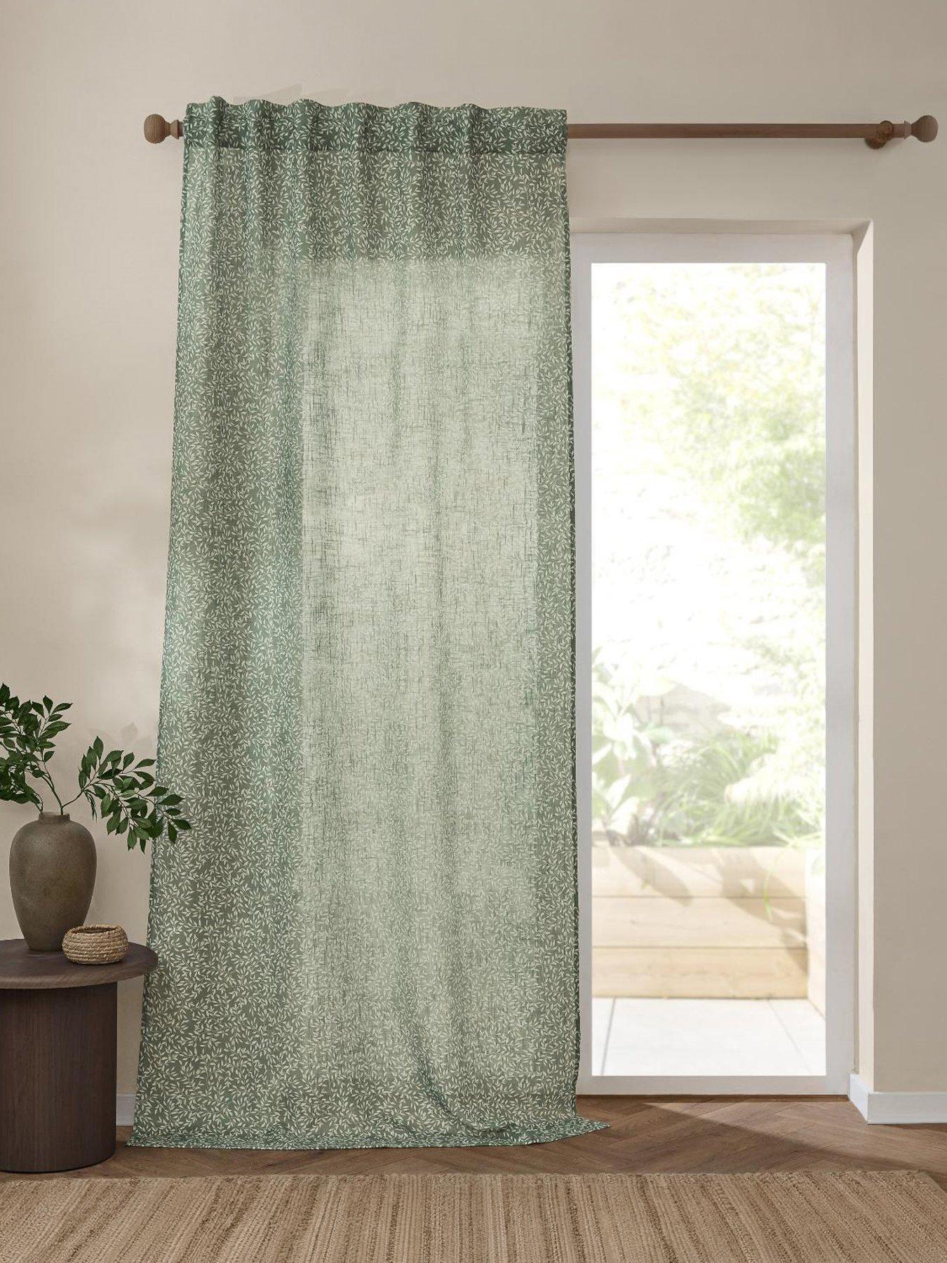 Image 1 of 6 of Furn Perrie Leaf Panel Curtains