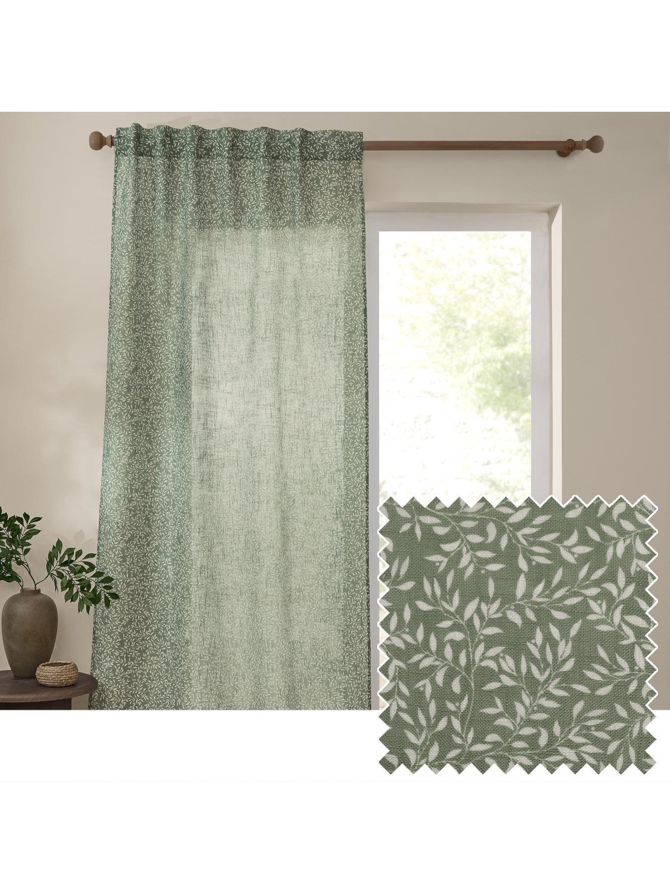 Image 2 of 6 of Furn Perrie Leaf Panel Curtains
